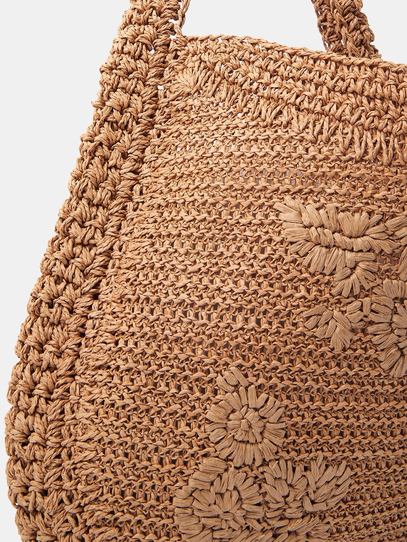  image of accessorize-slouchy-raffia-flower-bag