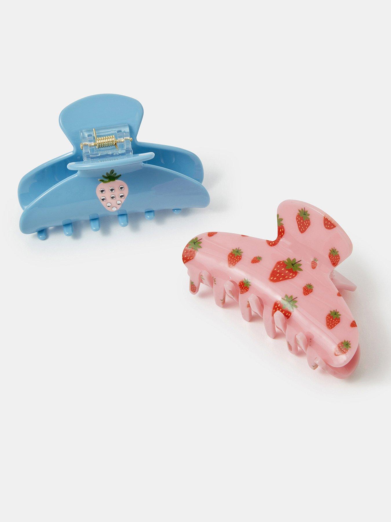 Image 3 of 3 of Accessorize 2-pack Strawberry Print Claw Clips