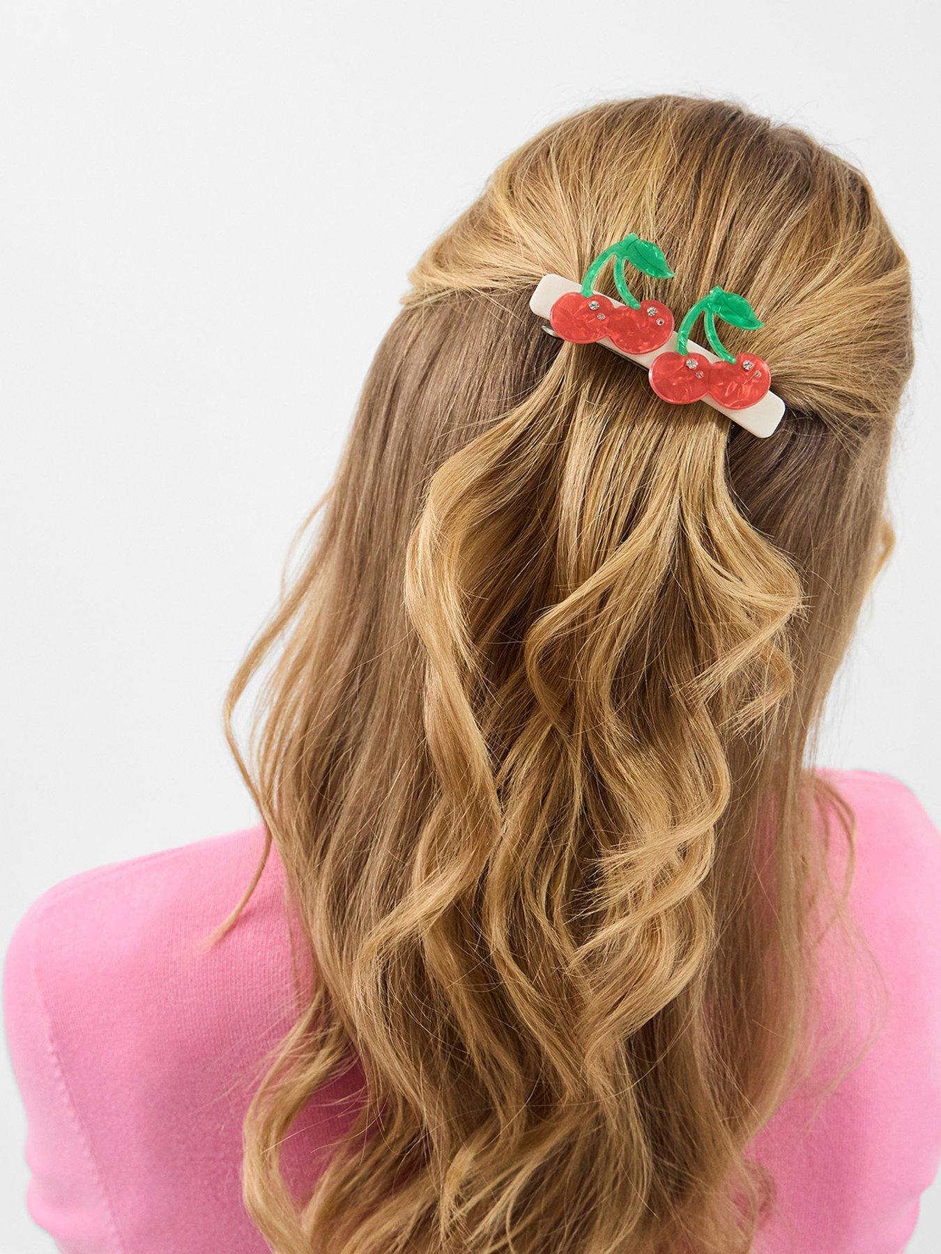  image of accessorize-cherry-barrette-hair-clip