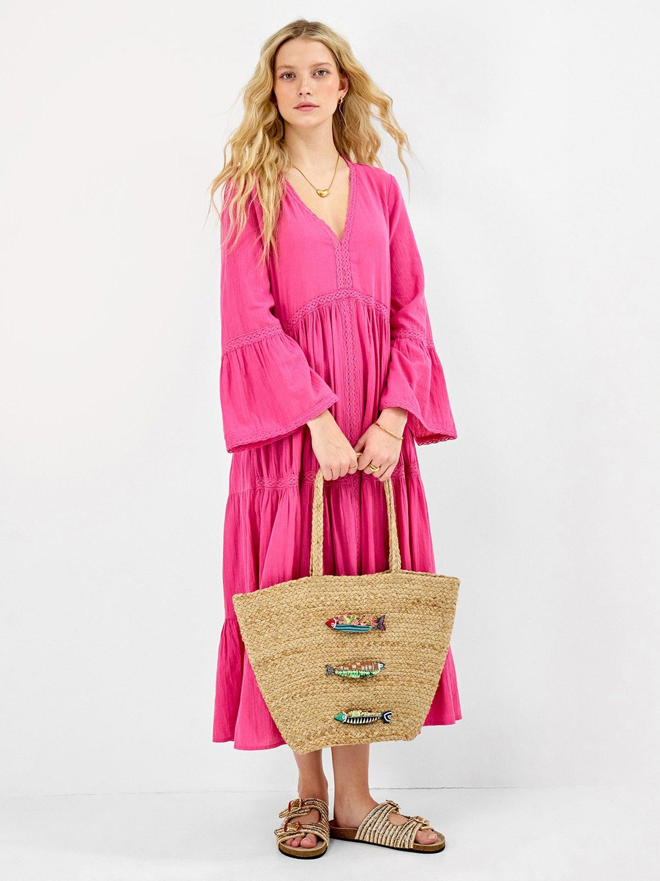  image of accessorize-beaded-fish-woven-basket-bag