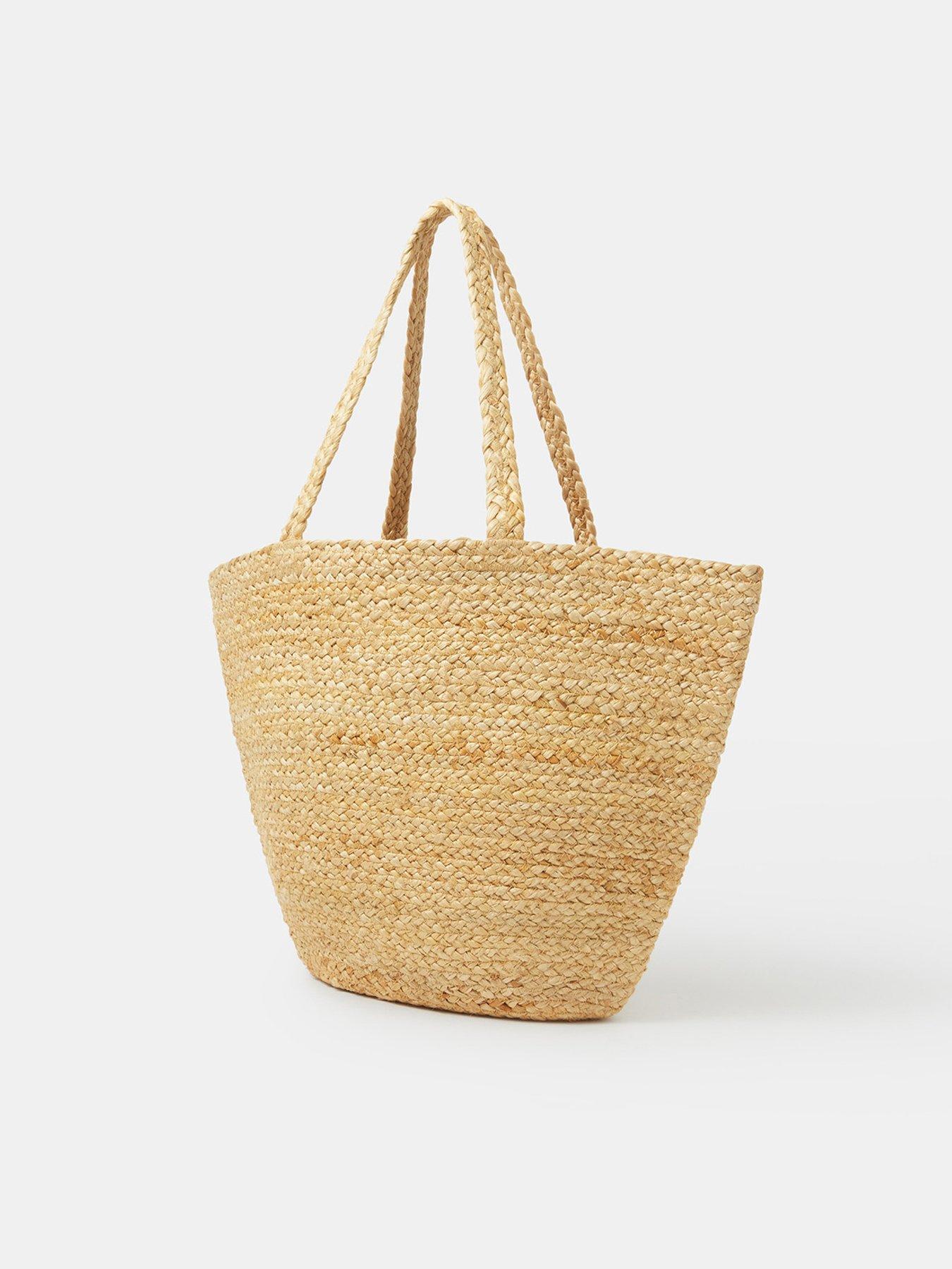  image of accessorize-beaded-fish-woven-basket-bag