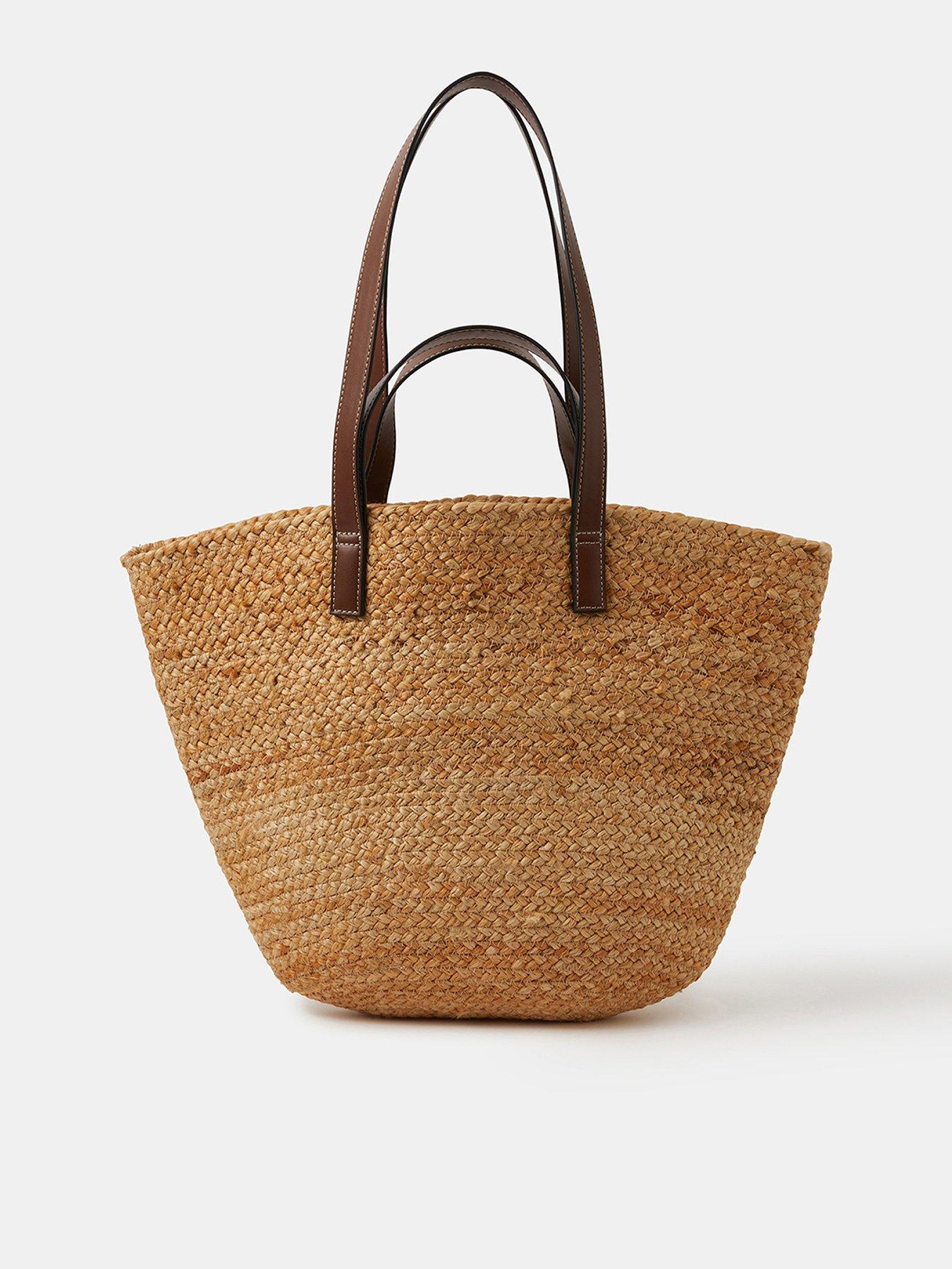 Accessorize Double Strap Jute Basket Bag
