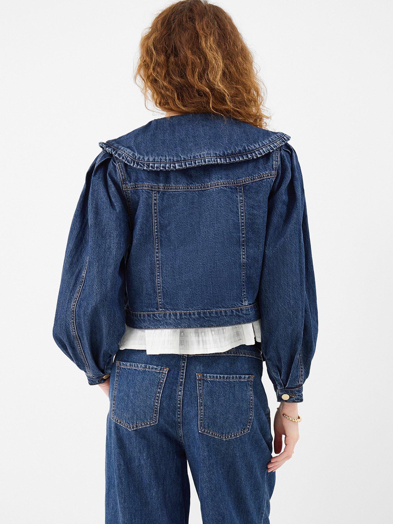 stillFront image of accessorize-frill-collar-denim-jacket