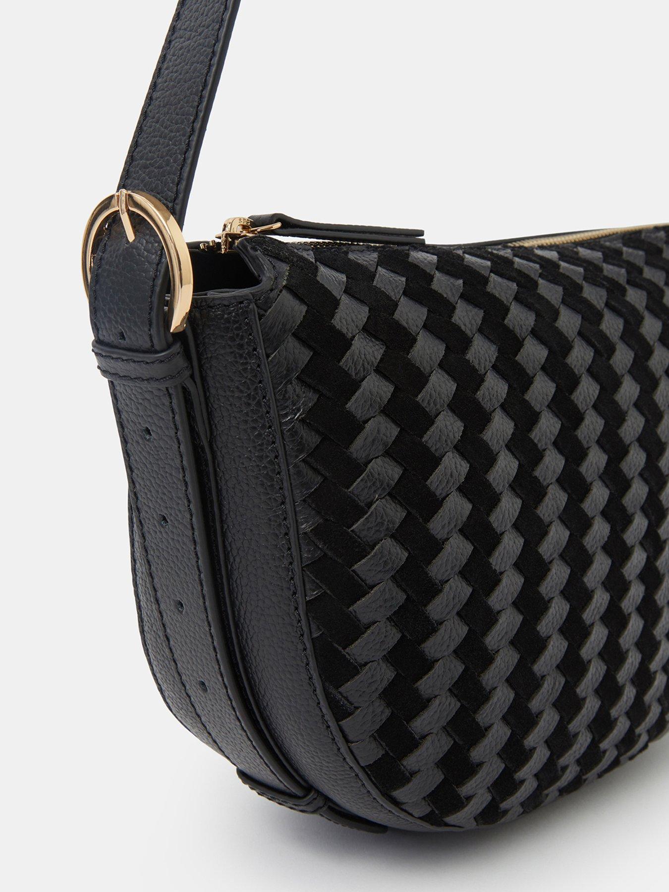  image of accessorize-woven-leather-crossbody-bag