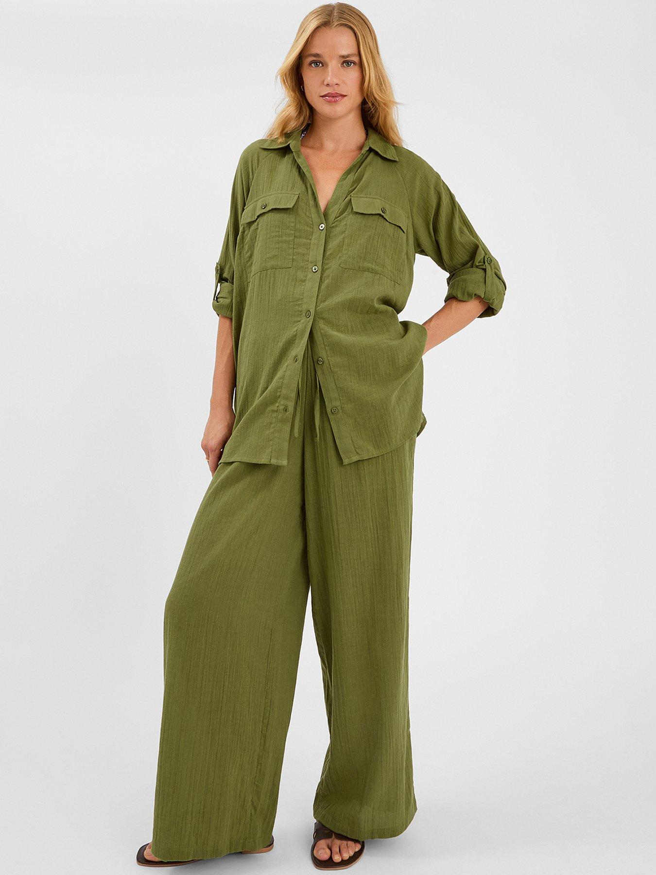 Image 1 of 4 of Accessorize Wide Leg Beach Trousers