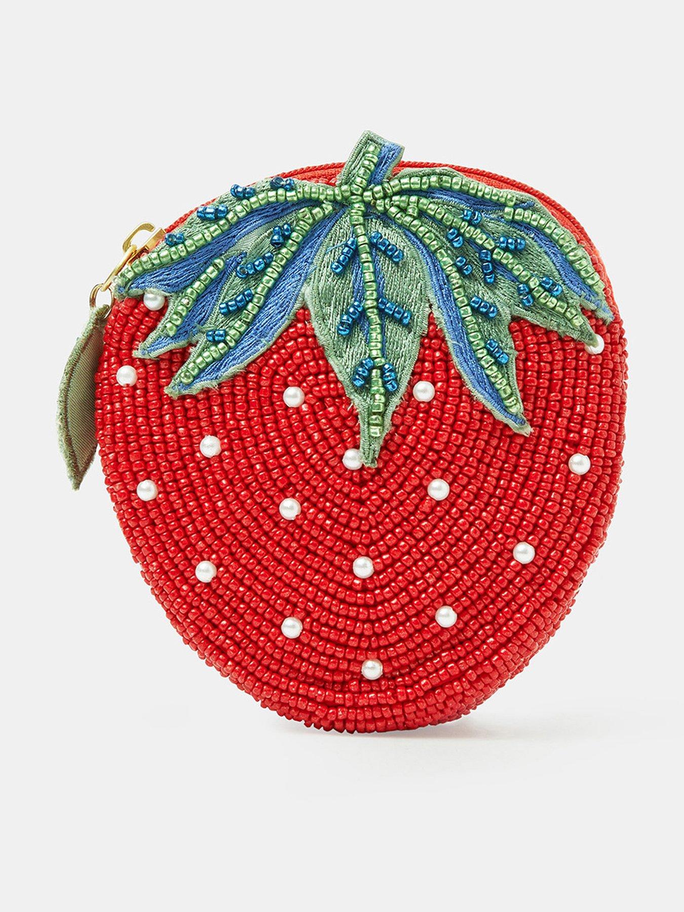  image of accessorize-beaded-strawberry-coin-purse