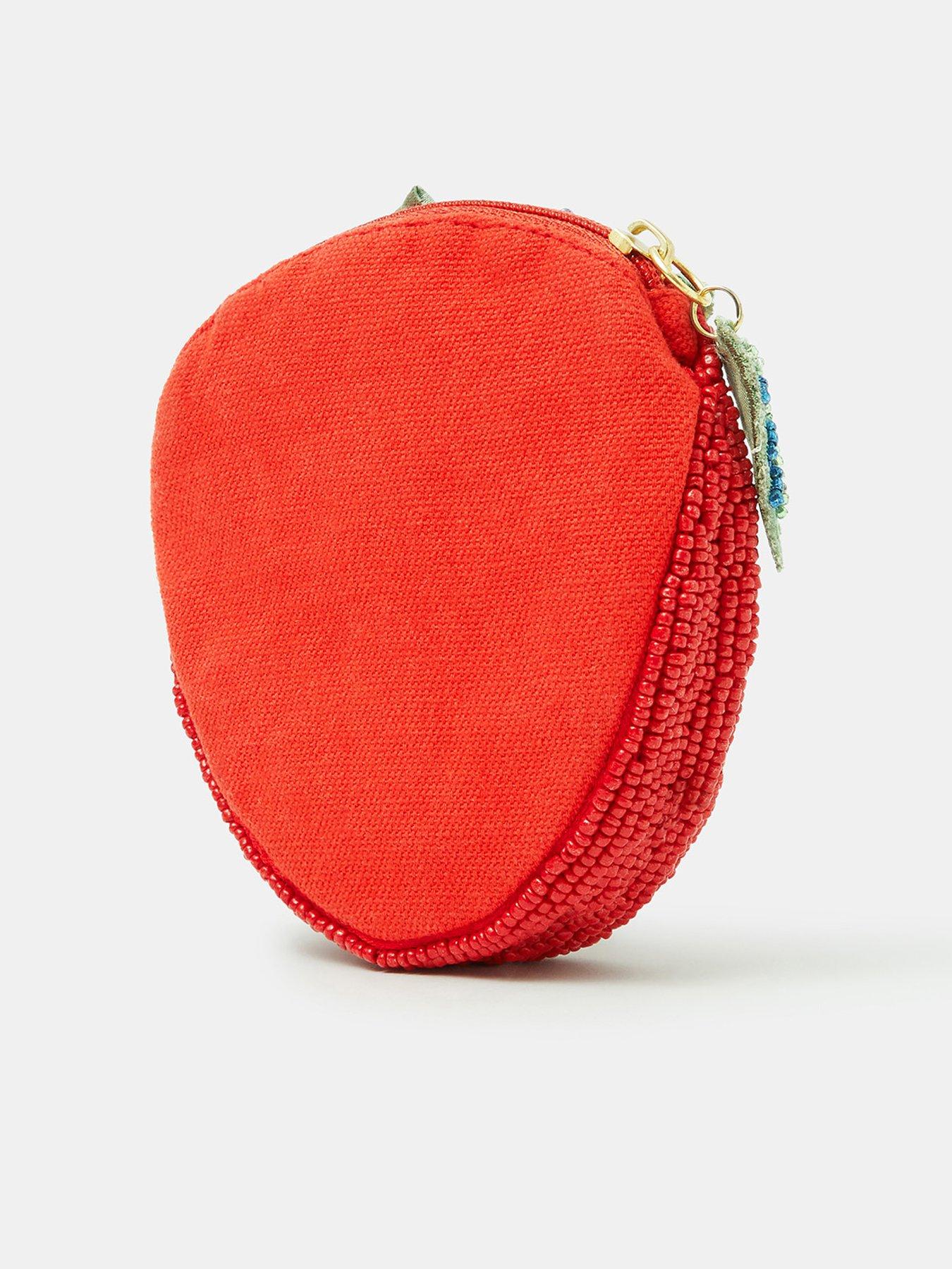  image of accessorize-beaded-strawberry-coin-purse