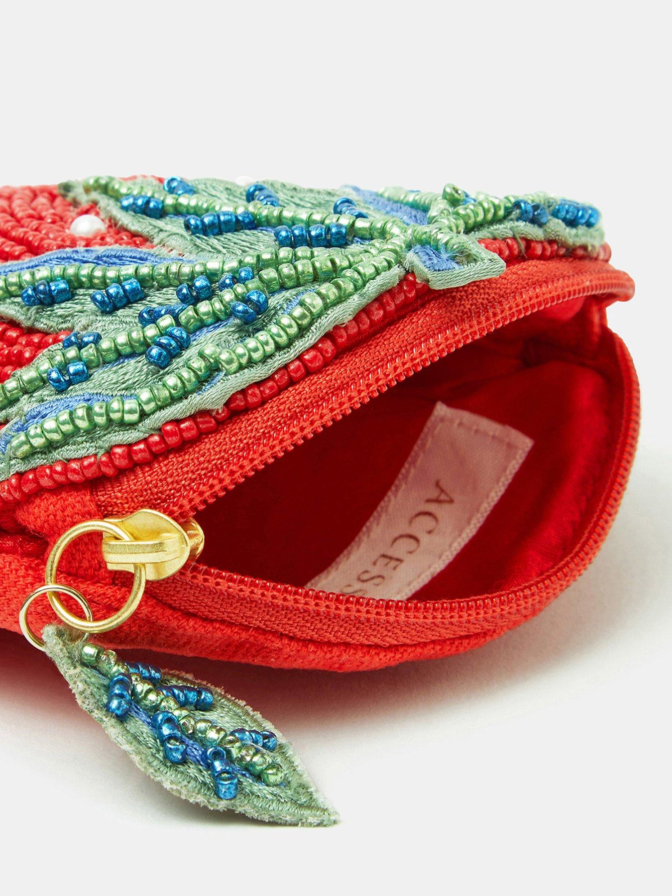  image of accessorize-beaded-strawberry-coin-purse