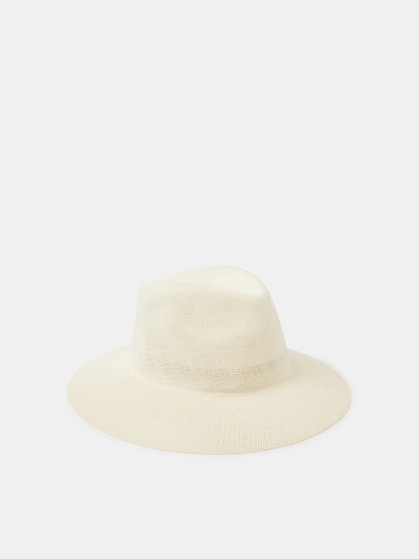 back image of accessorize-woven-fedora-hat