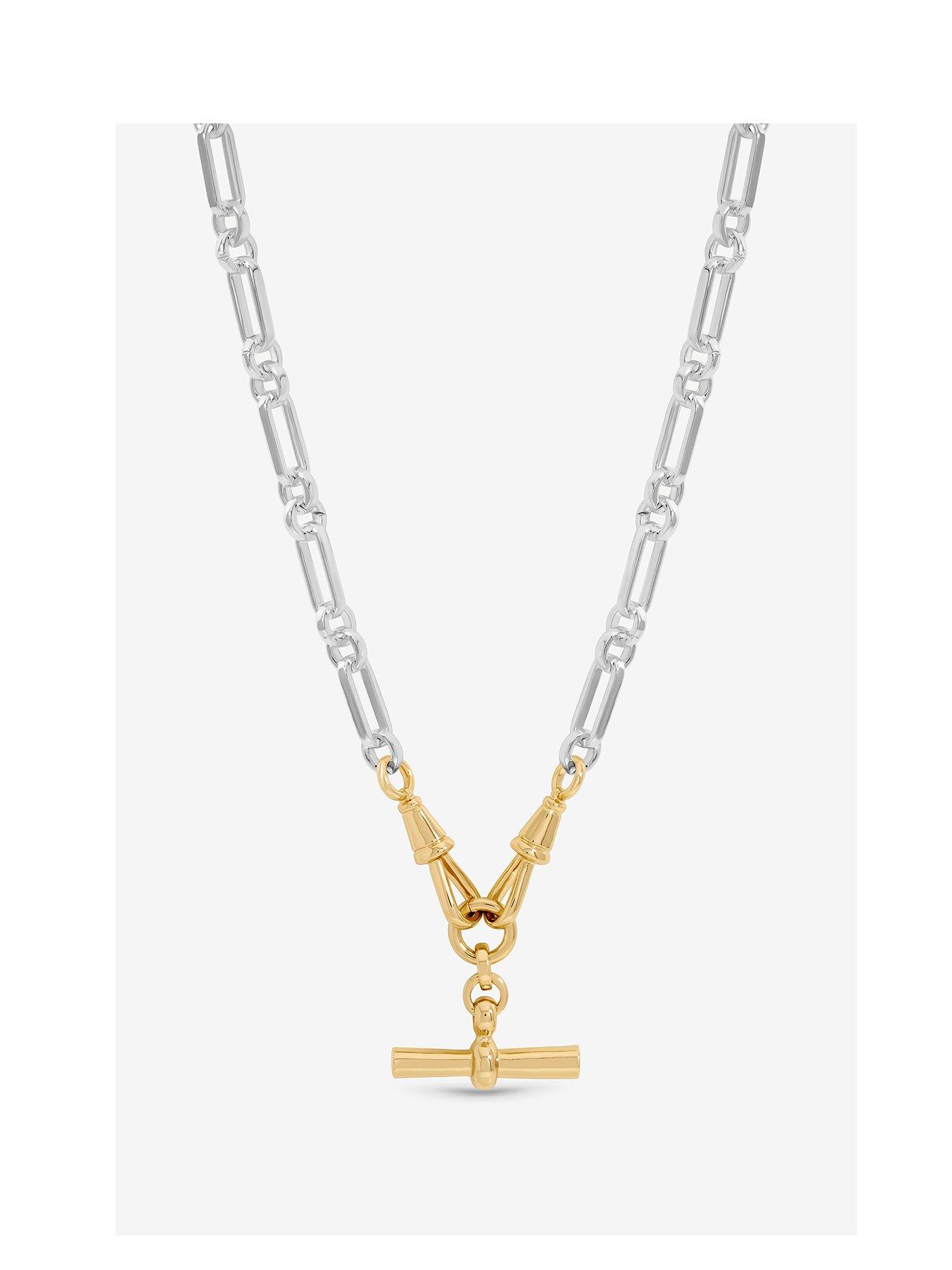 Inicio Inicio Two Tone T-Bar Necklace - Gift Pouch