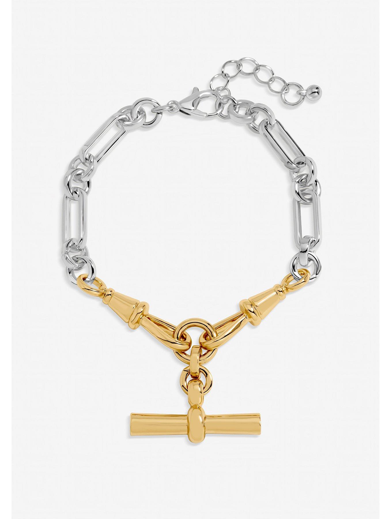 Image 1 of 2 of Inicio Two Tone T-Bar Bracelet - Gift Pouch