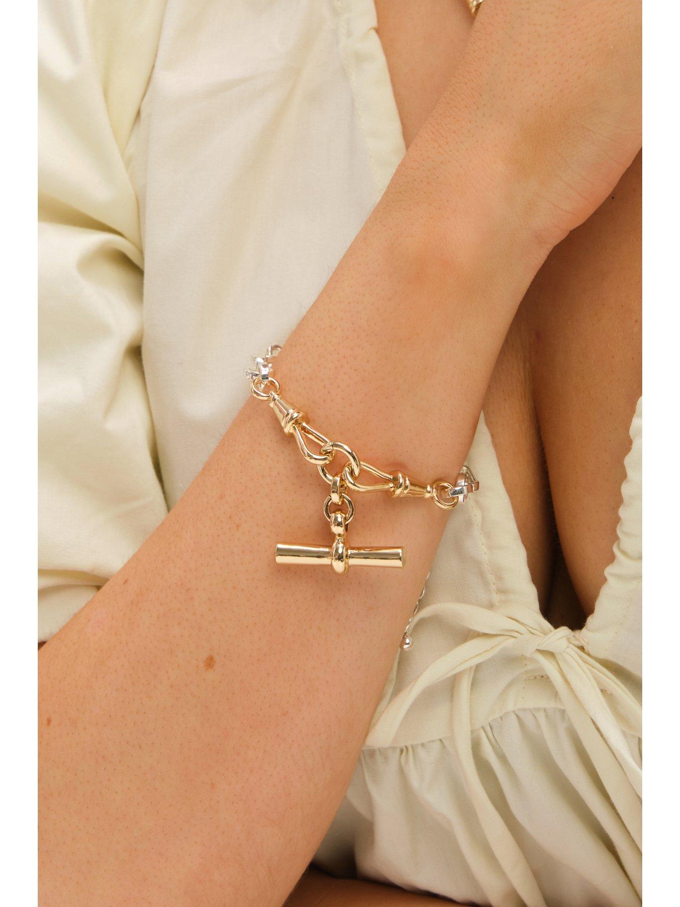 Image 2 of 2 of Inicio Two Tone T-Bar Bracelet - Gift Pouch