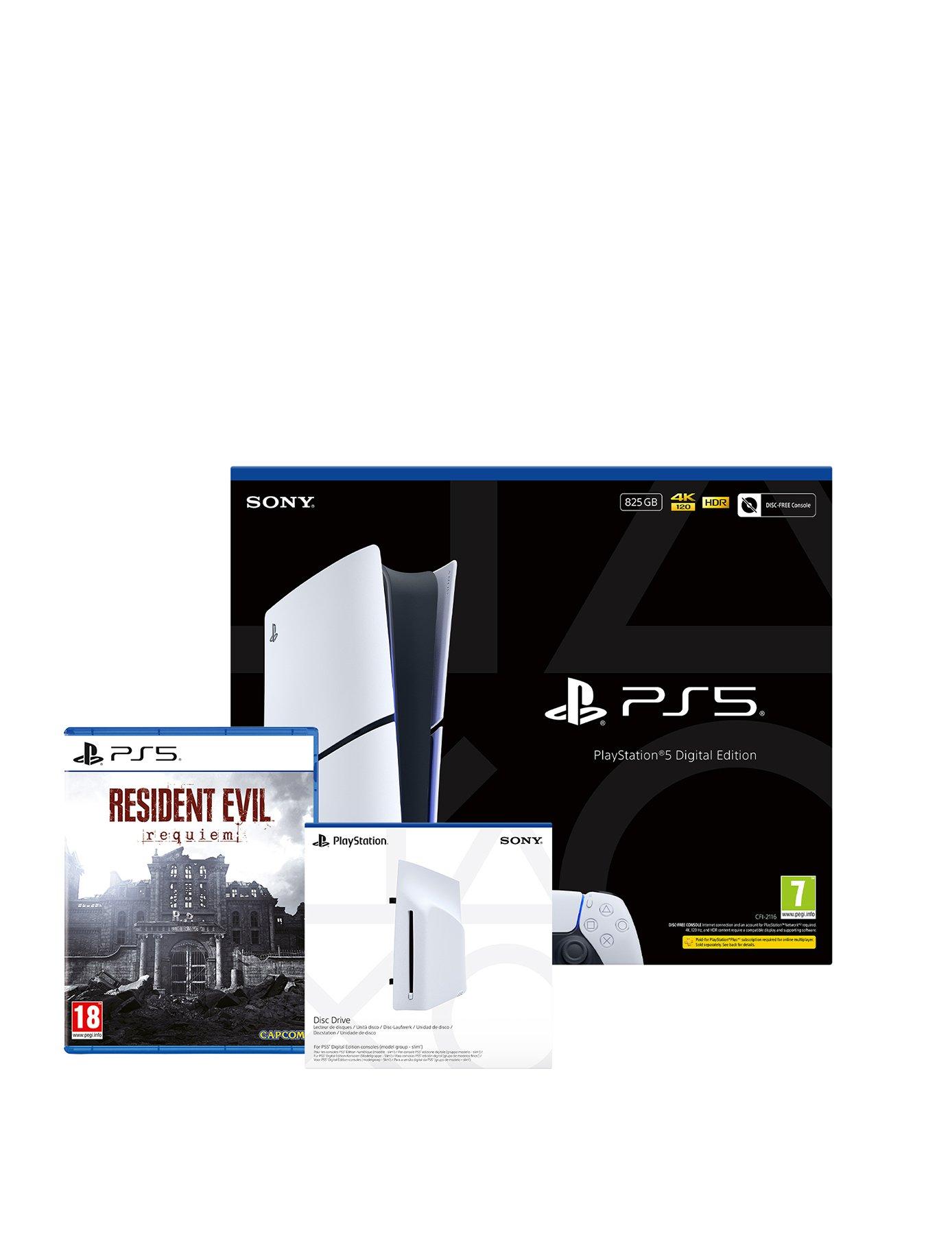 PlayStation 5 Digital Edition Console - 825GB with Resident Evil: Requiem  &  Disc Drive