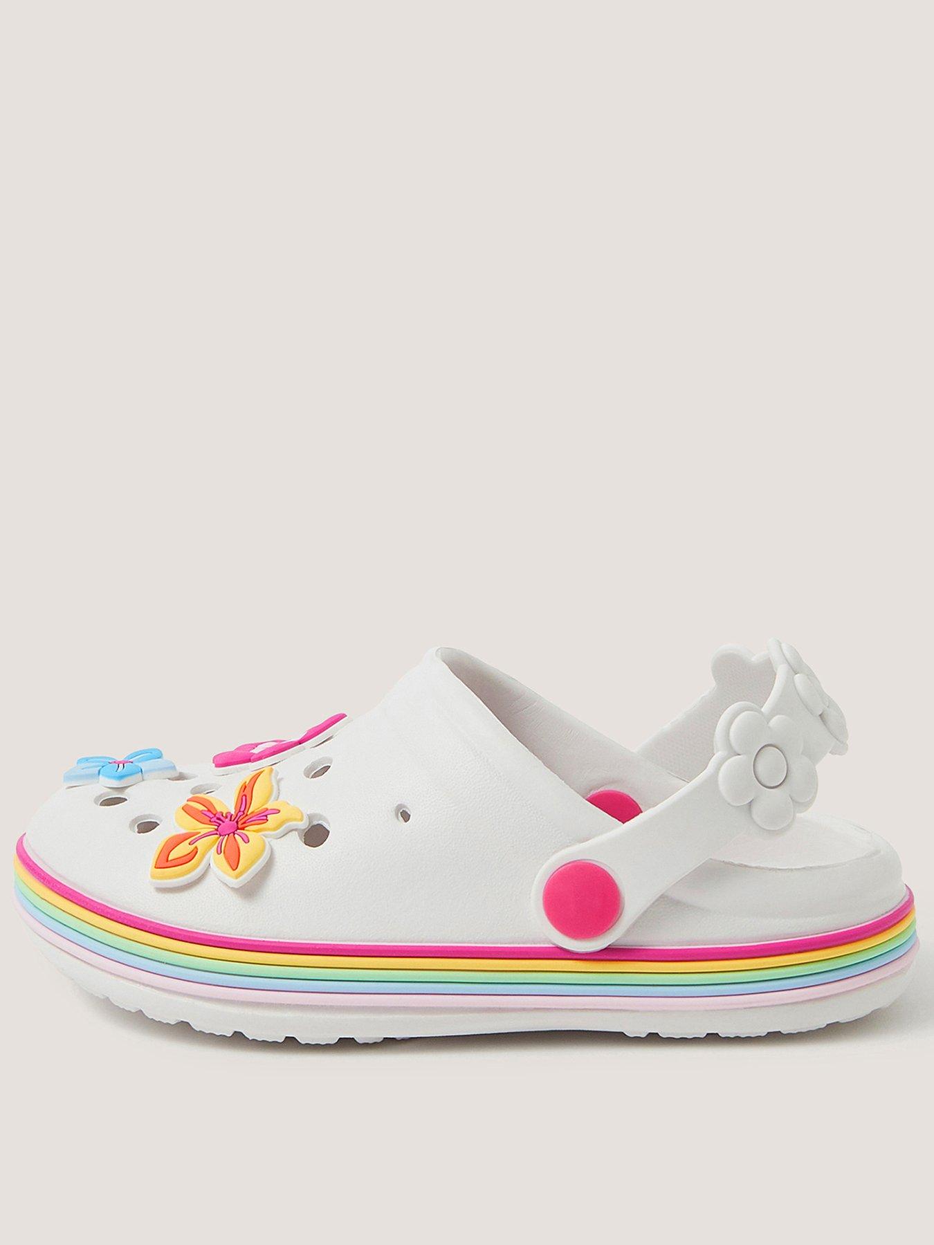 Monsoon Girls Beach Flower Clogs - White
