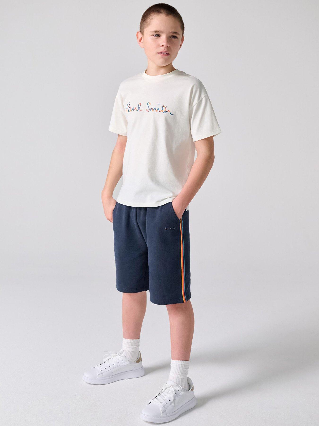 Paul Smith Junior Boys Logo T-Shirt and Shorts Set - White/Navy