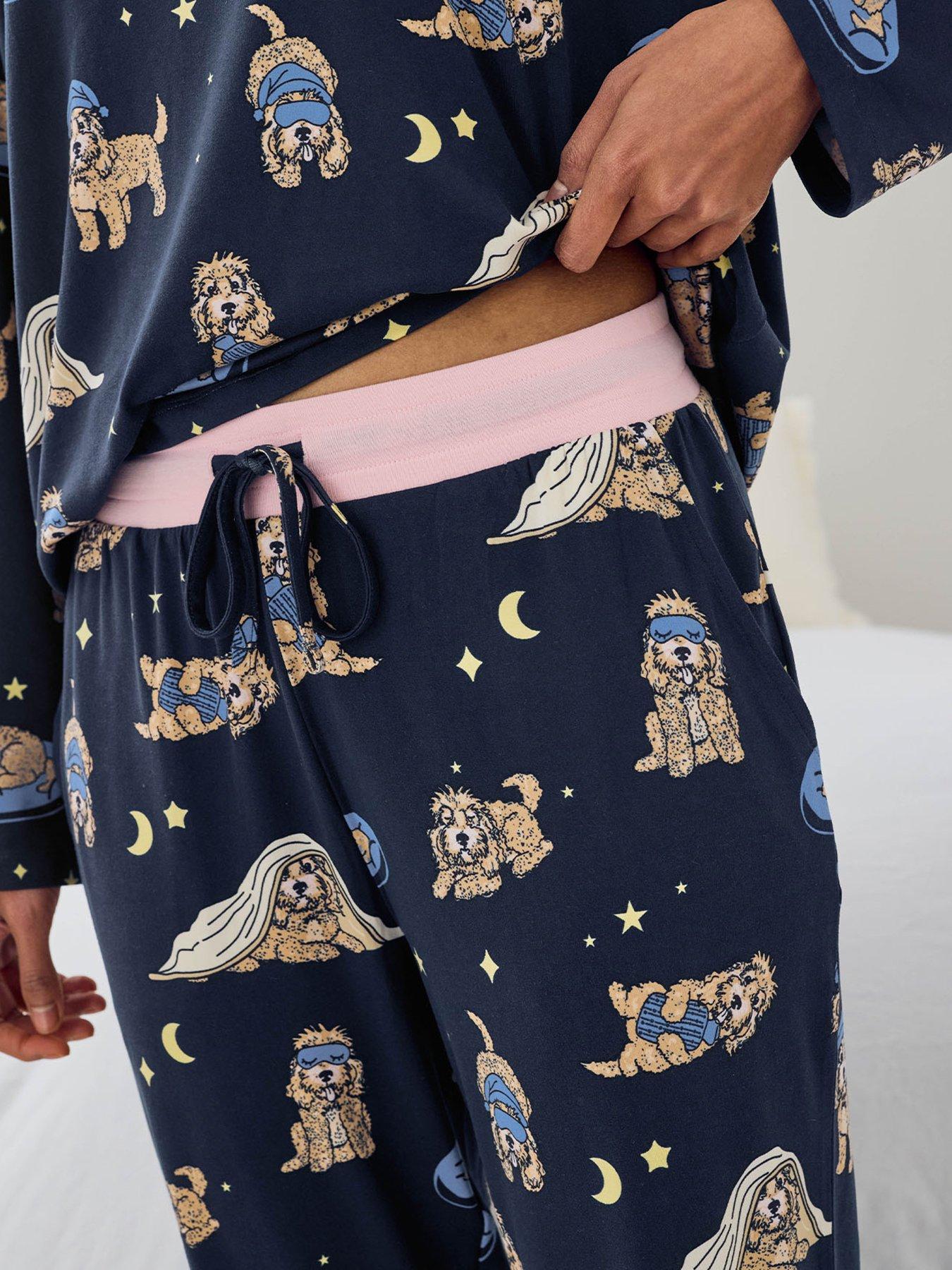 Image 5 of 5 of CHELSEA PEERS Cockapoo Snooze Print Long Pyjama Set
