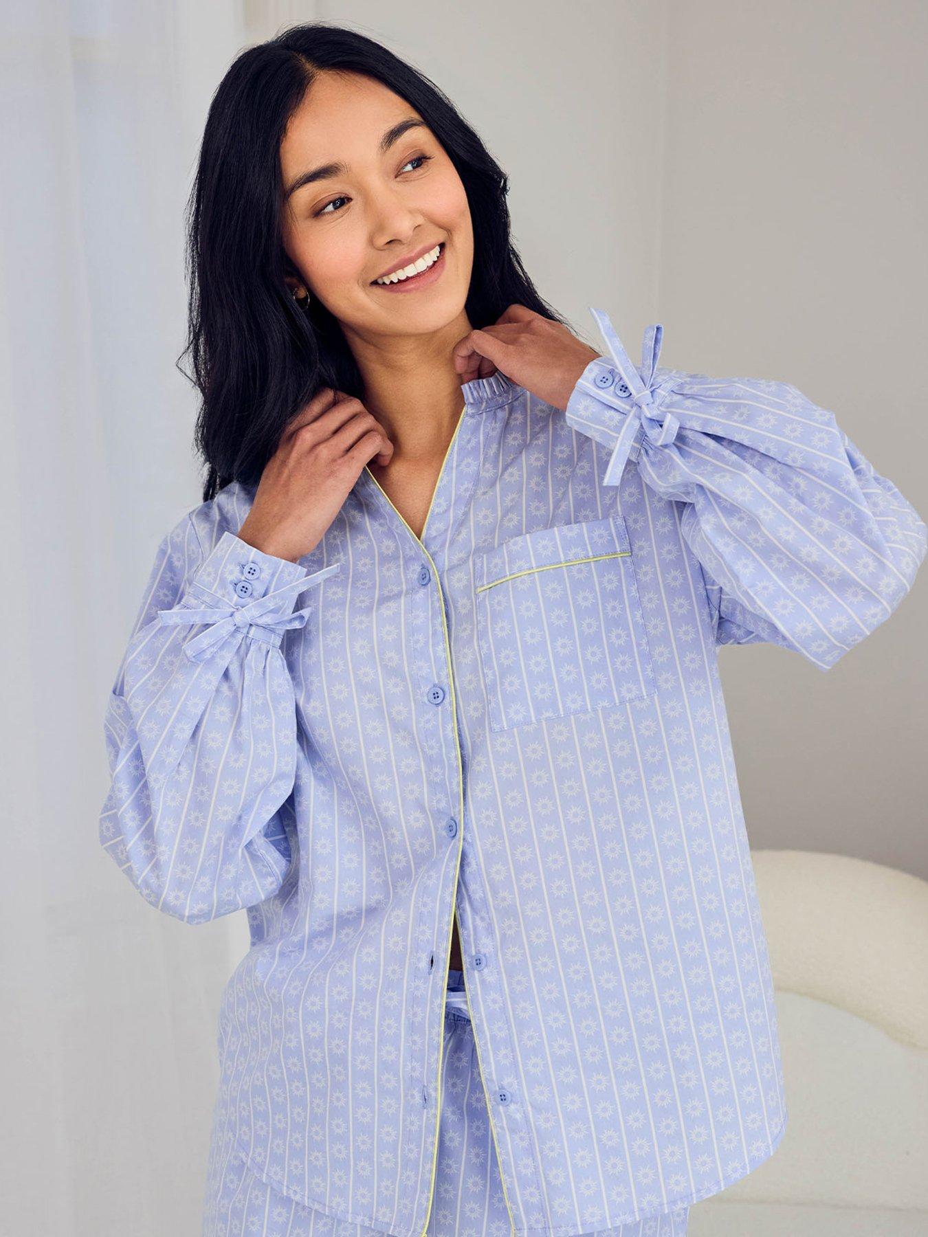 Image 5 of 6 of CHELSEA PEERS Chelsea Peers&nbsp;Cotton Soleil Stripe Print Short Pyjama Set