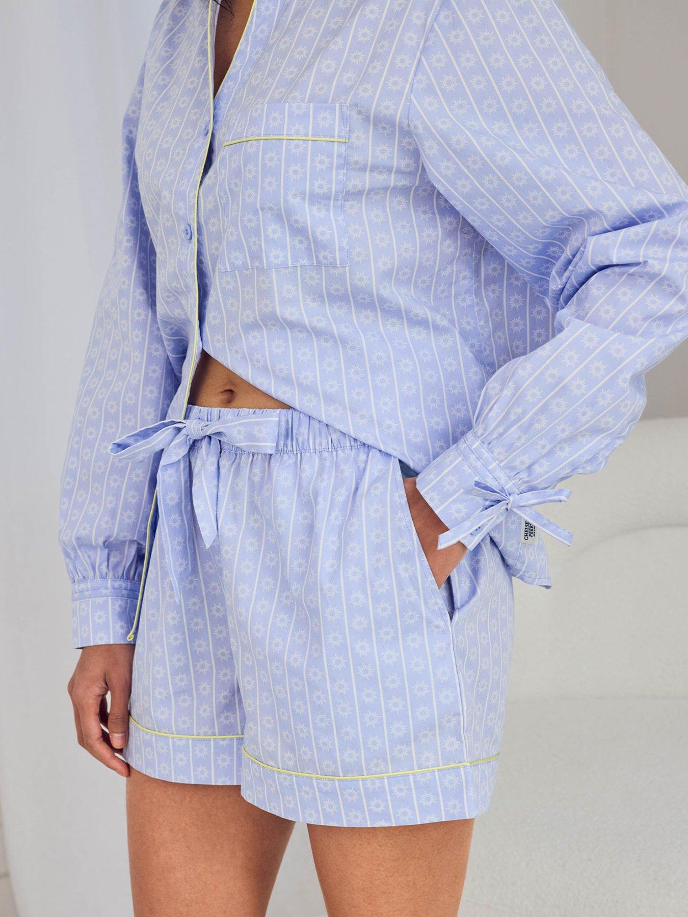 Image 6 of 6 of CHELSEA PEERS Chelsea Peers&nbsp;Cotton Soleil Stripe Print Short Pyjama Set
