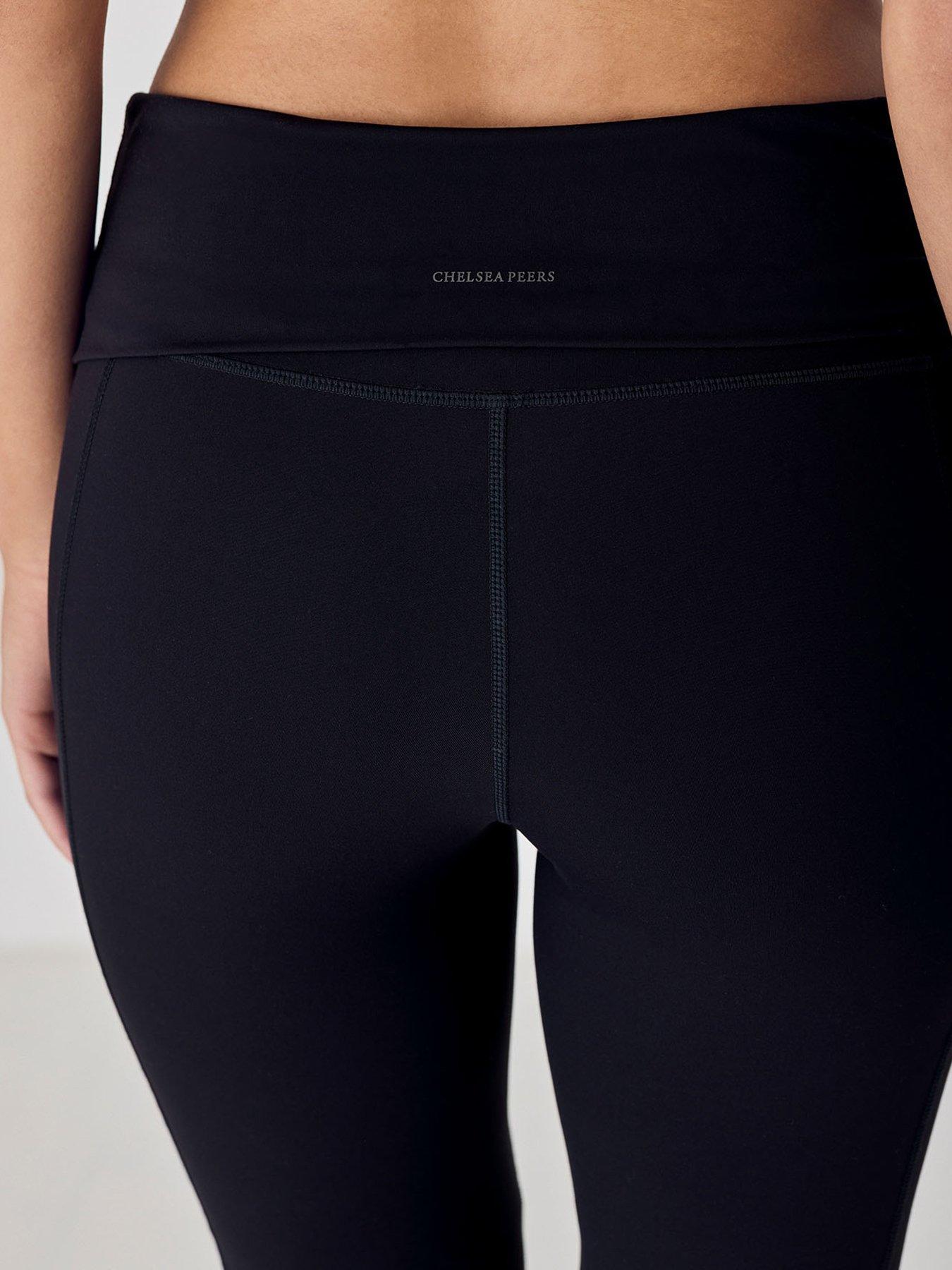Image 5 of 6 of CHELSEA PEERS Softsculpt Folded Waist Flared Leggings - Black