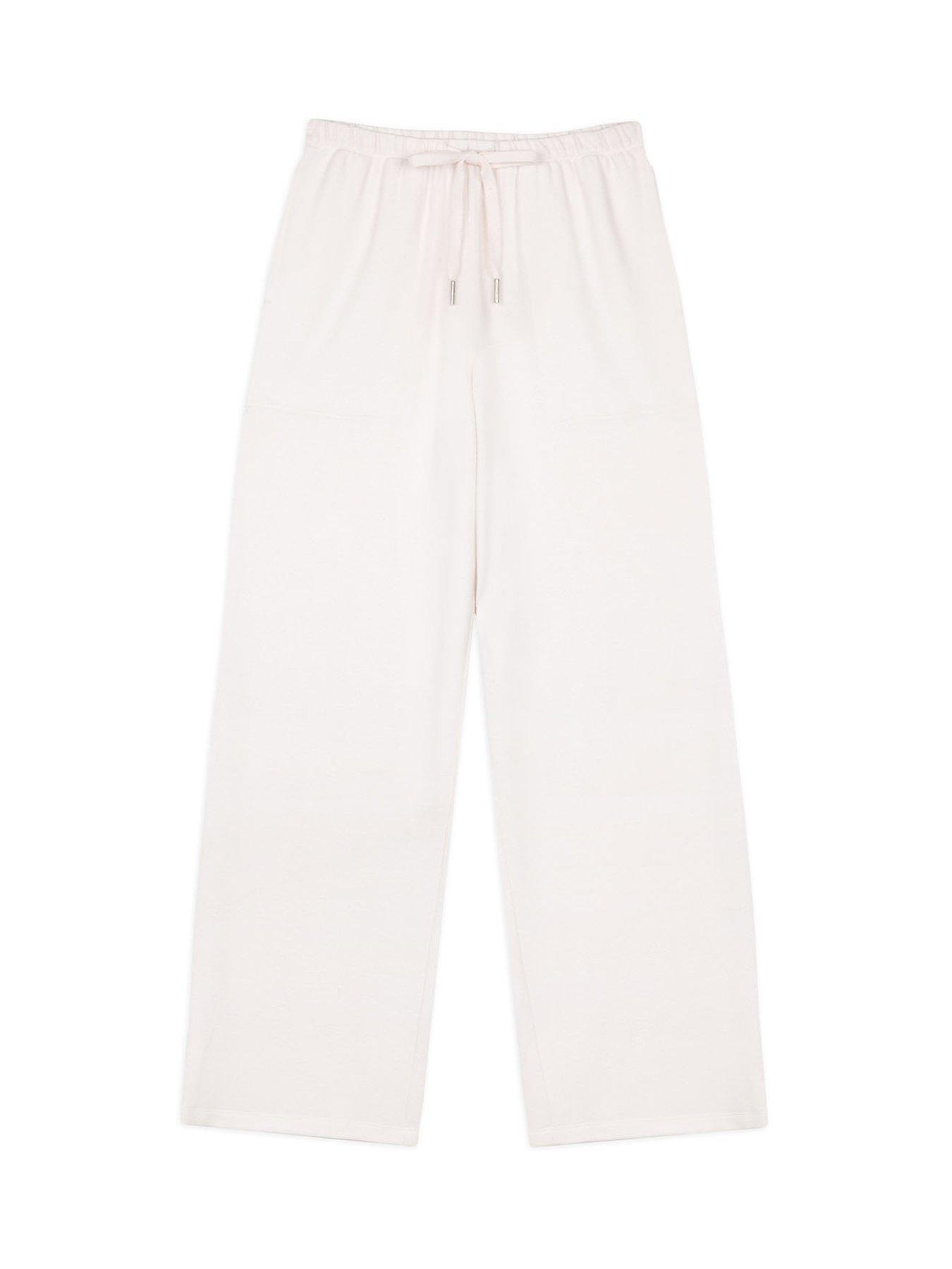 Image 6 of 6 of CHELSEA PEERS Slub-knit Joggers - Cream