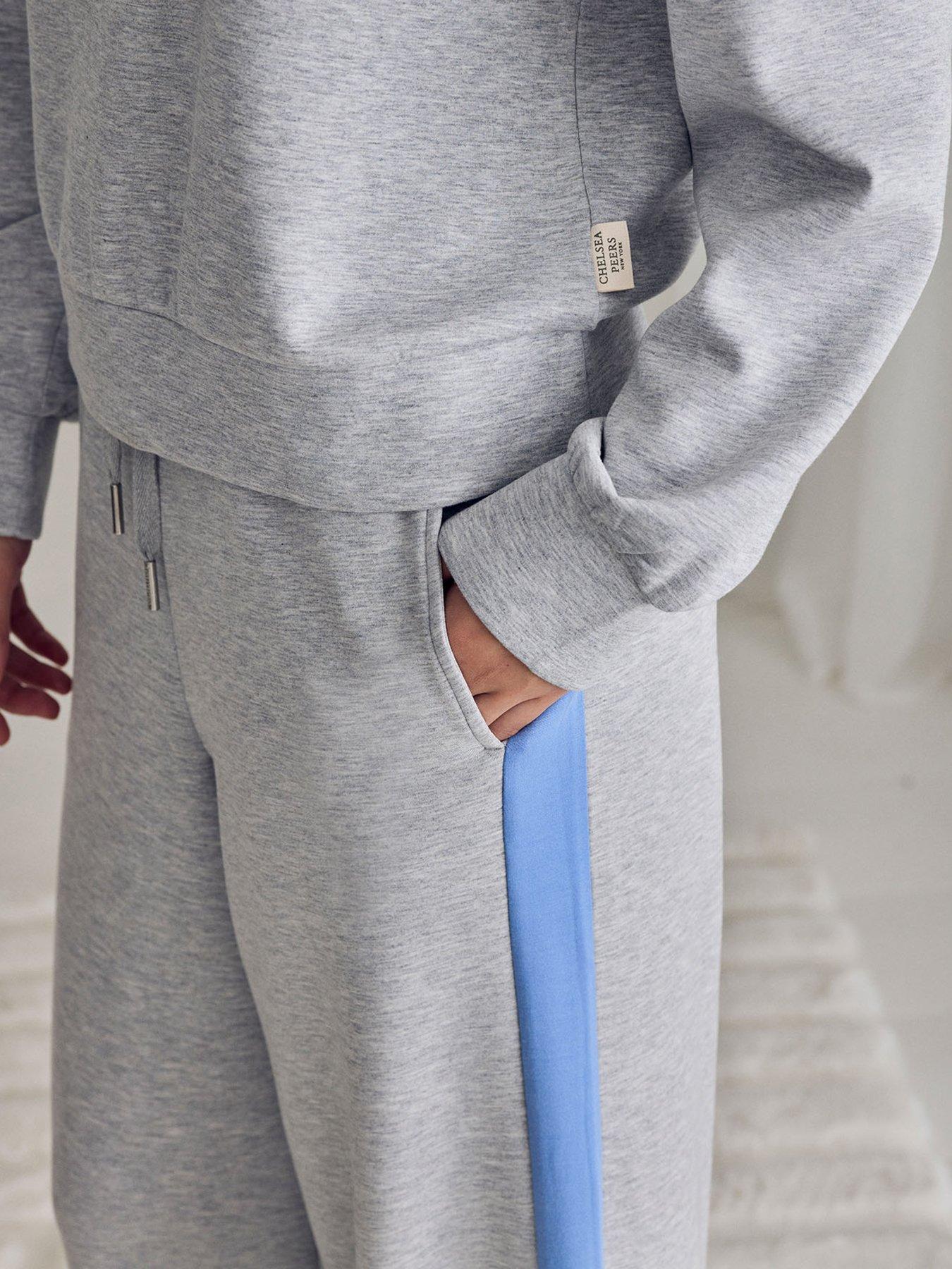 Image 5 of 6 of CHELSEA PEERS Luxecomfort Scuba Side Stripe Joggers - Grey