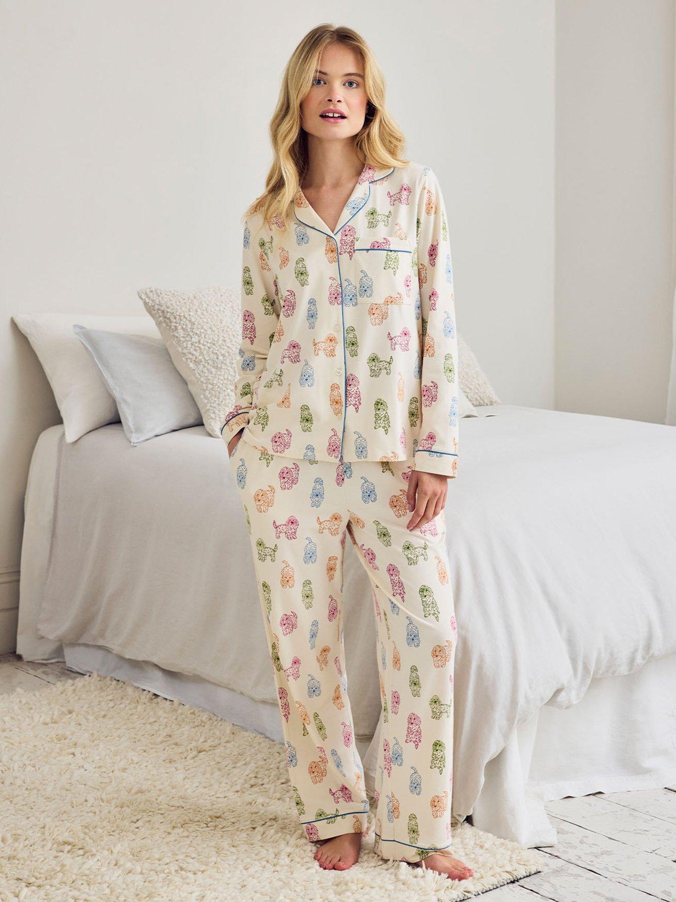 CHELSEA PEERS Cotton Rainbow Cockapoo Print Long Pyjama Set