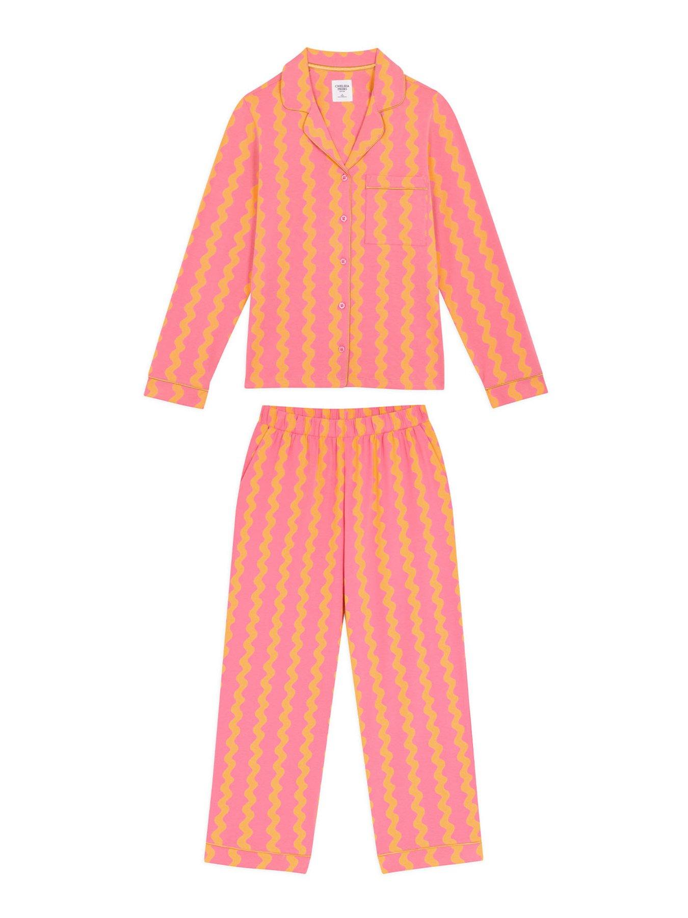 Image 7 of 7 of CHELSEA PEERS Sunset Wavy Stripe Long Pyjama Set