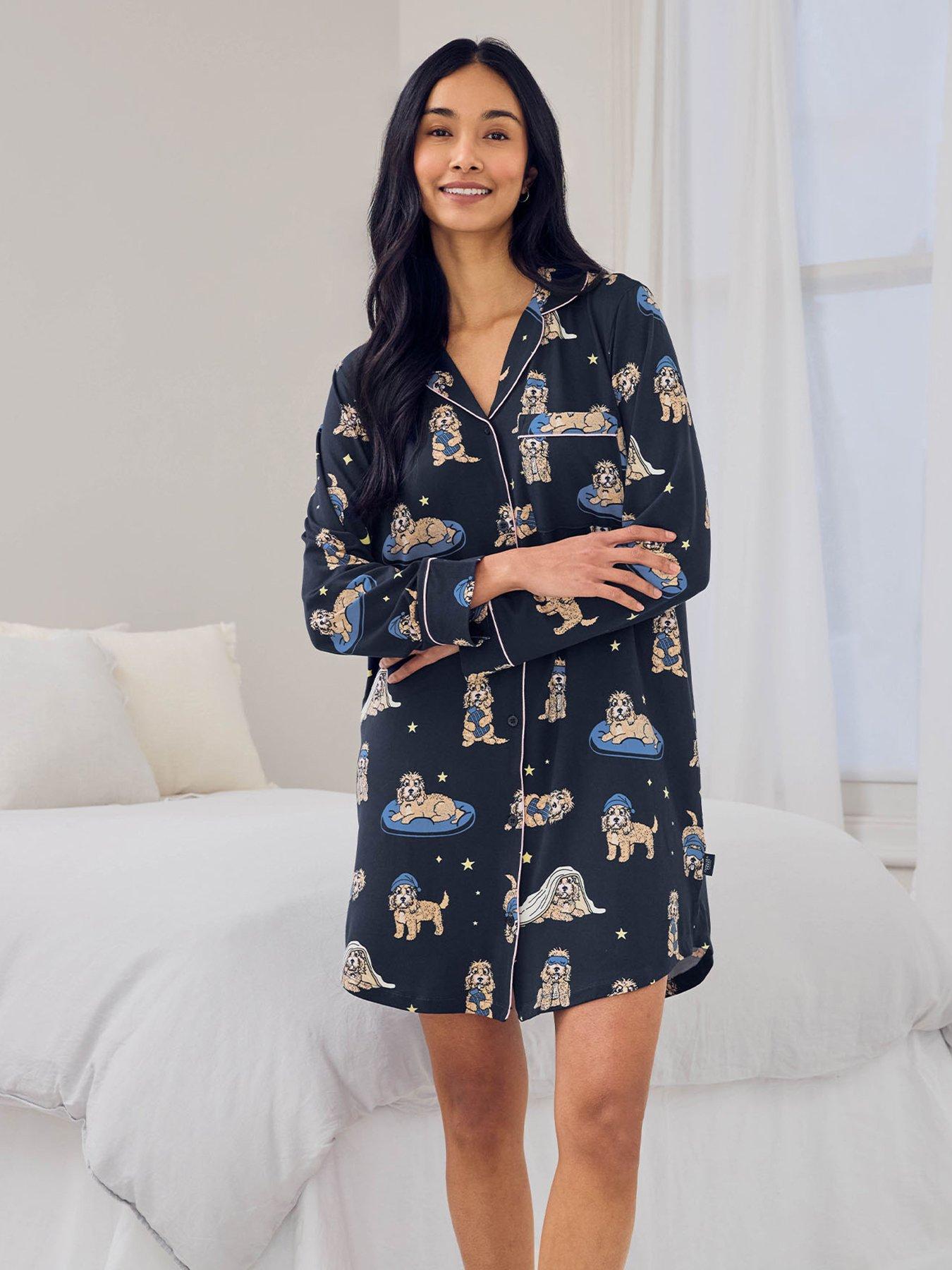  image of chelsea-peers-cockapoo-snooze-print-nightshirt