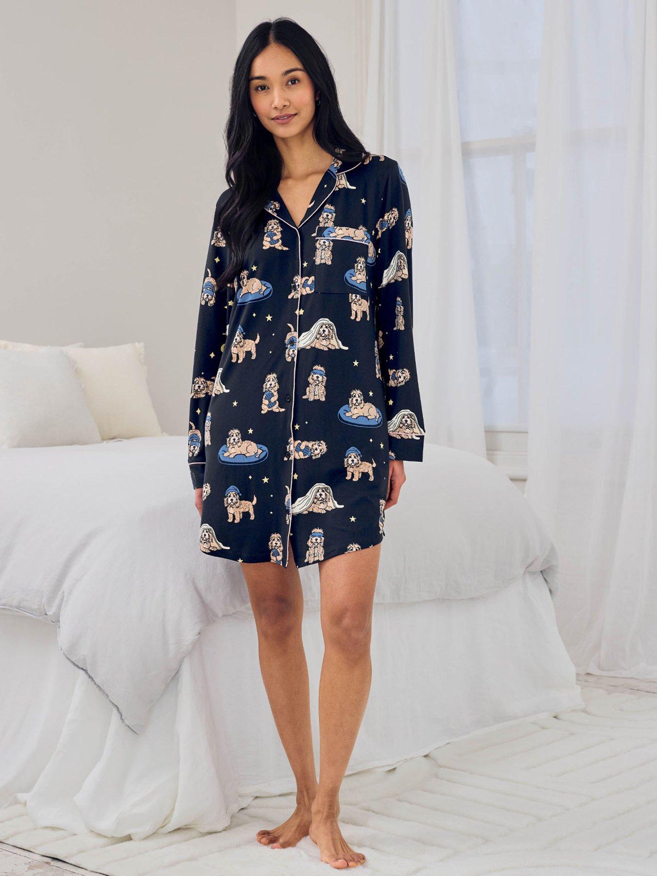  image of chelsea-peers-cockapoo-snooze-print-nightshirt
