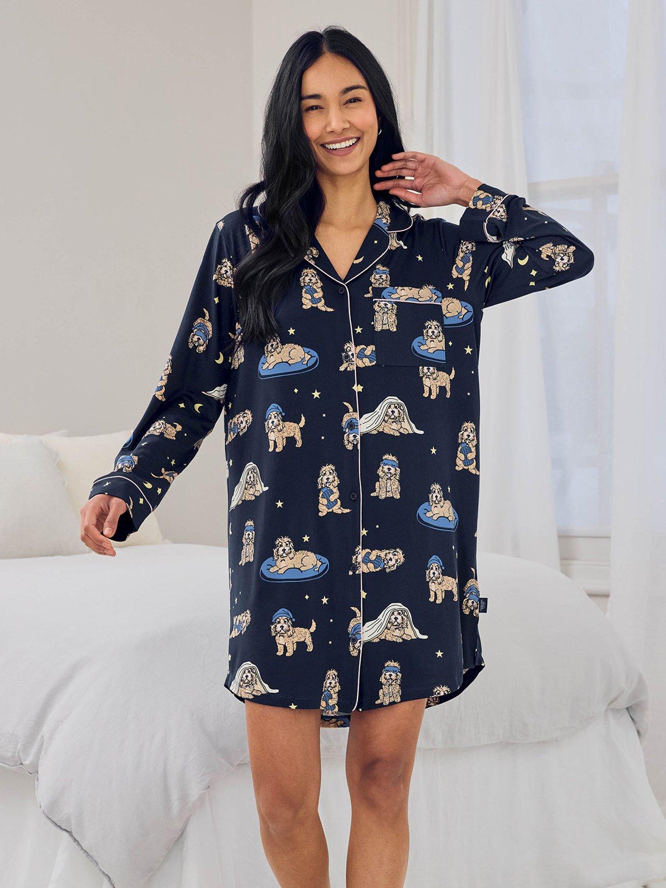  image of chelsea-peers-cockapoo-snooze-print-nightshirt