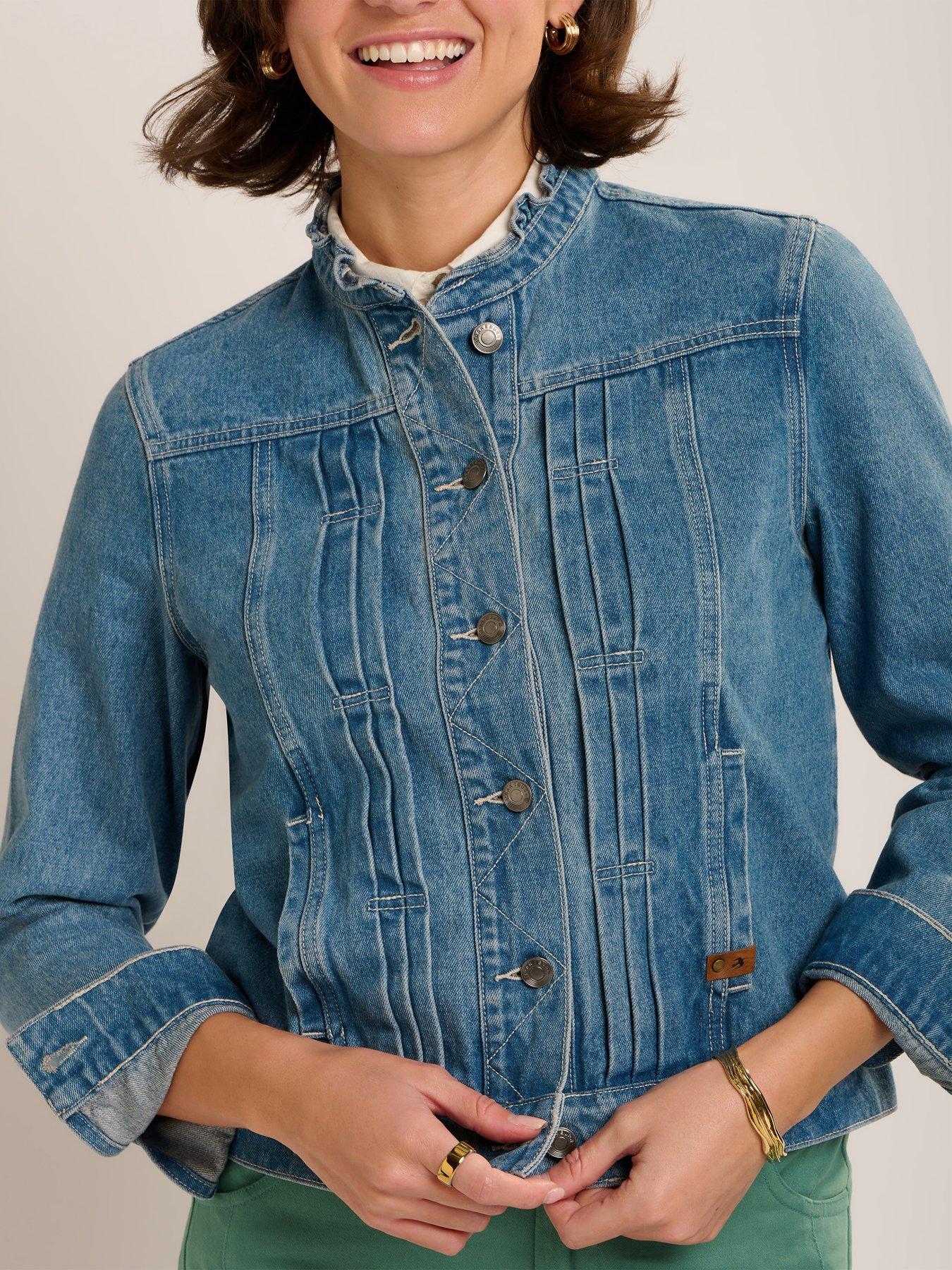  image of brakeburn-ruffle-neck-jacket-blue