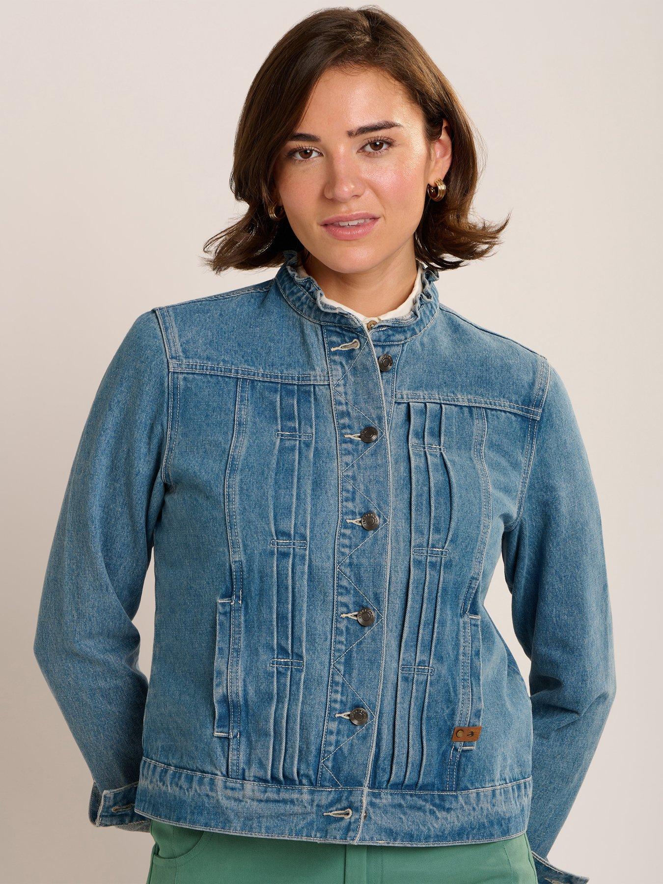  image of brakeburn-ruffle-neck-jacket-blue