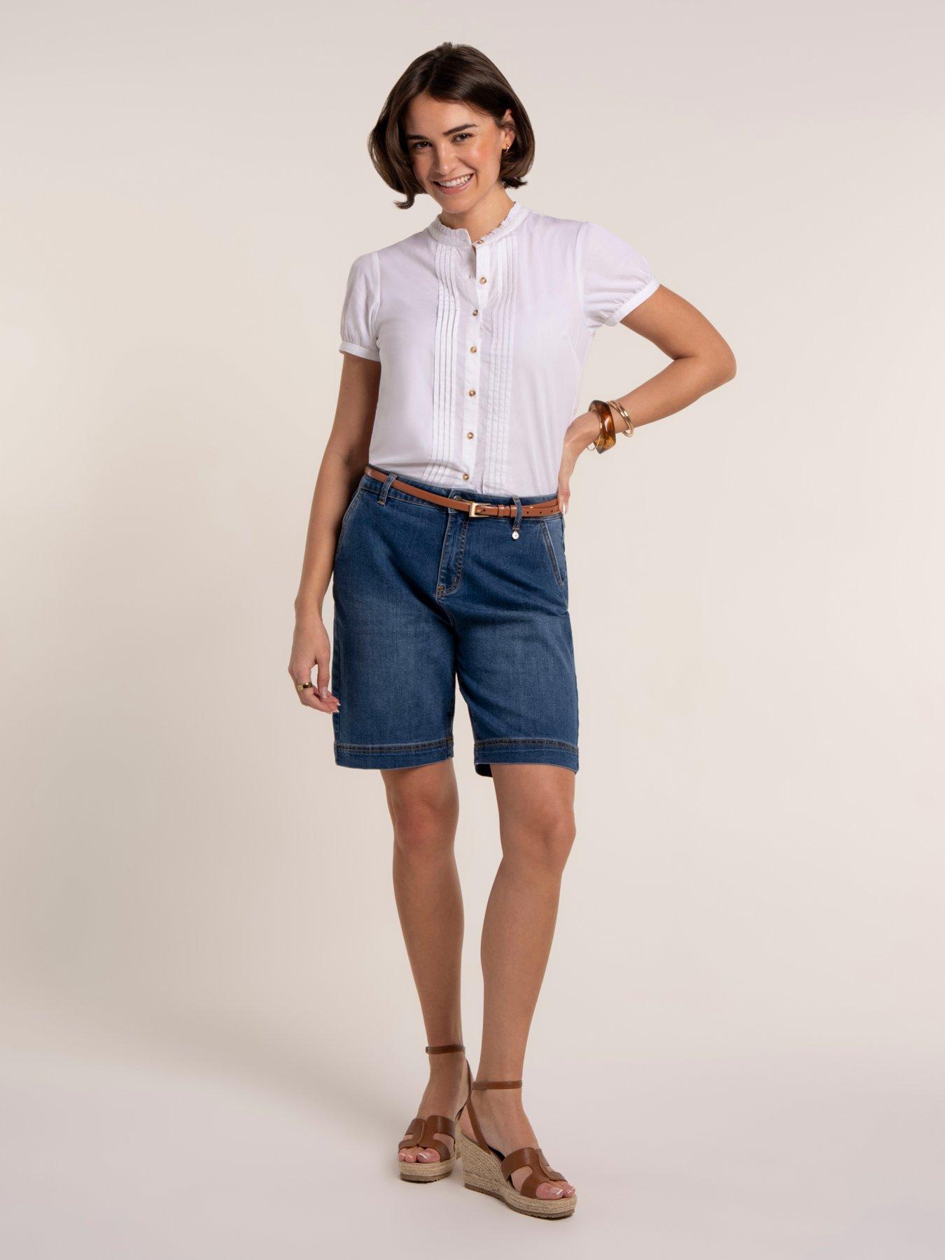  image of brakeburn-wide-leg-denim-short-blue