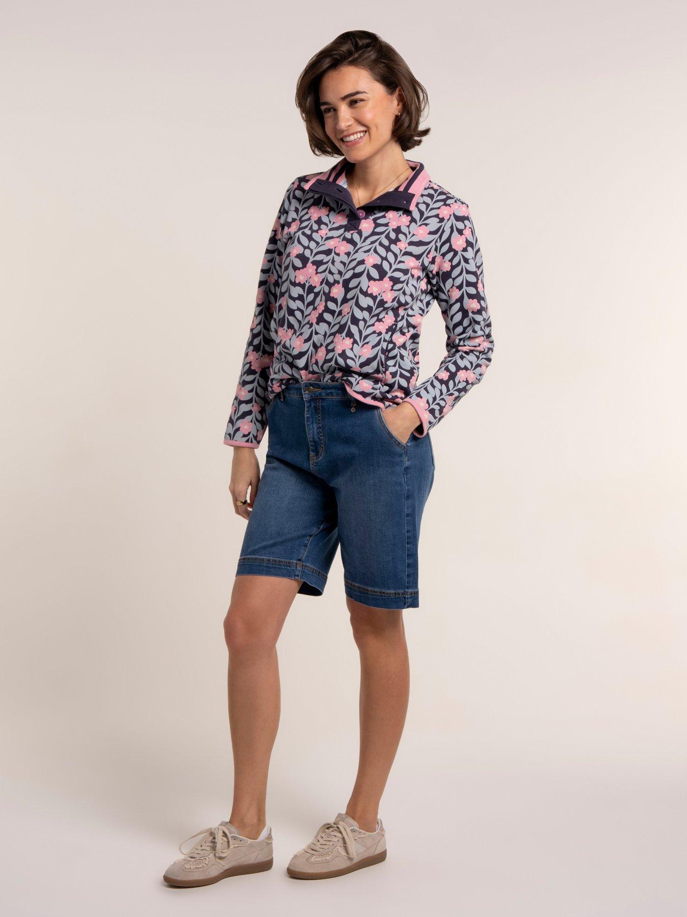  image of brakeburn-wide-leg-denim-short-blue