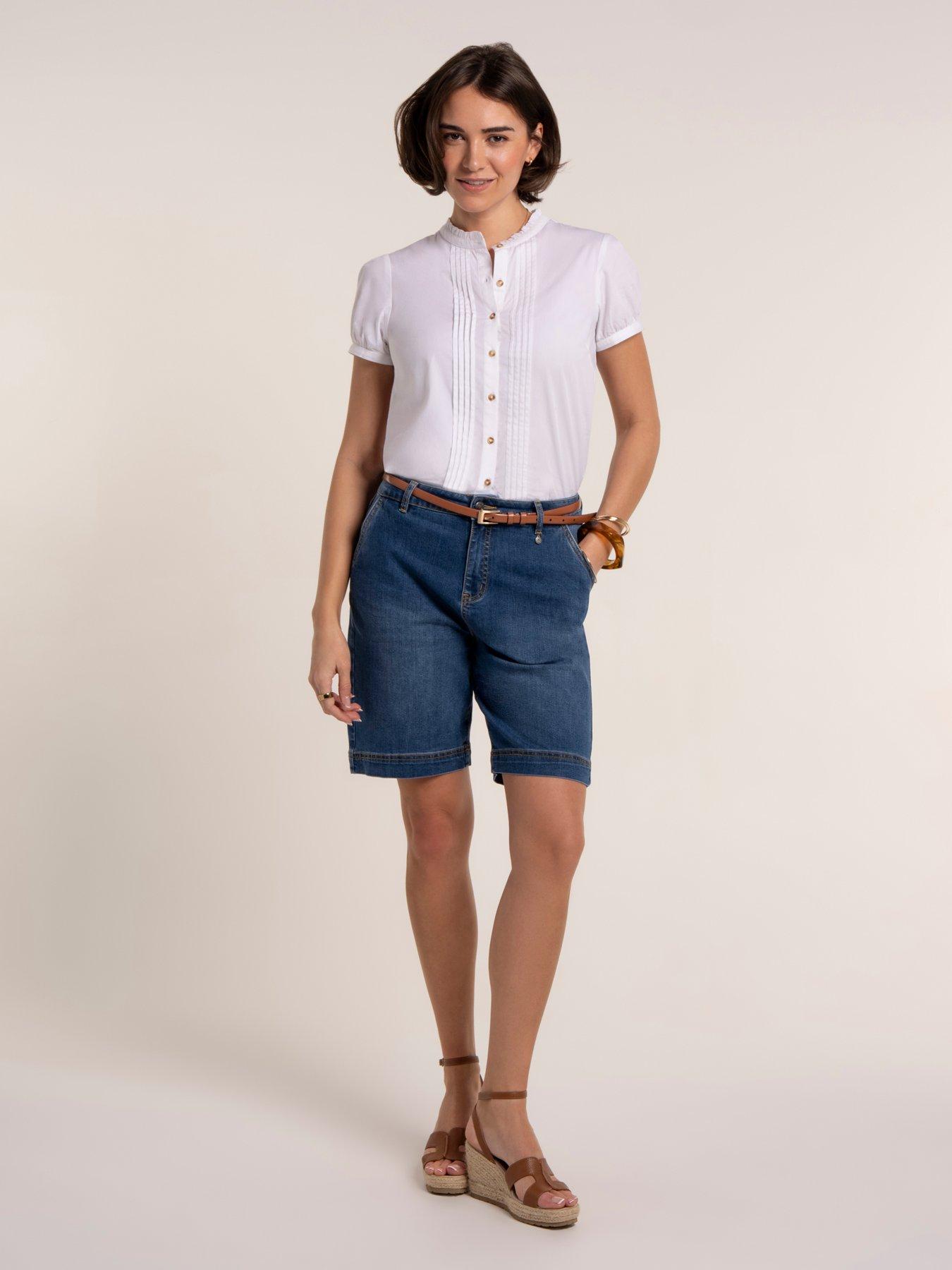  image of brakeburn-wide-leg-denim-short-blue