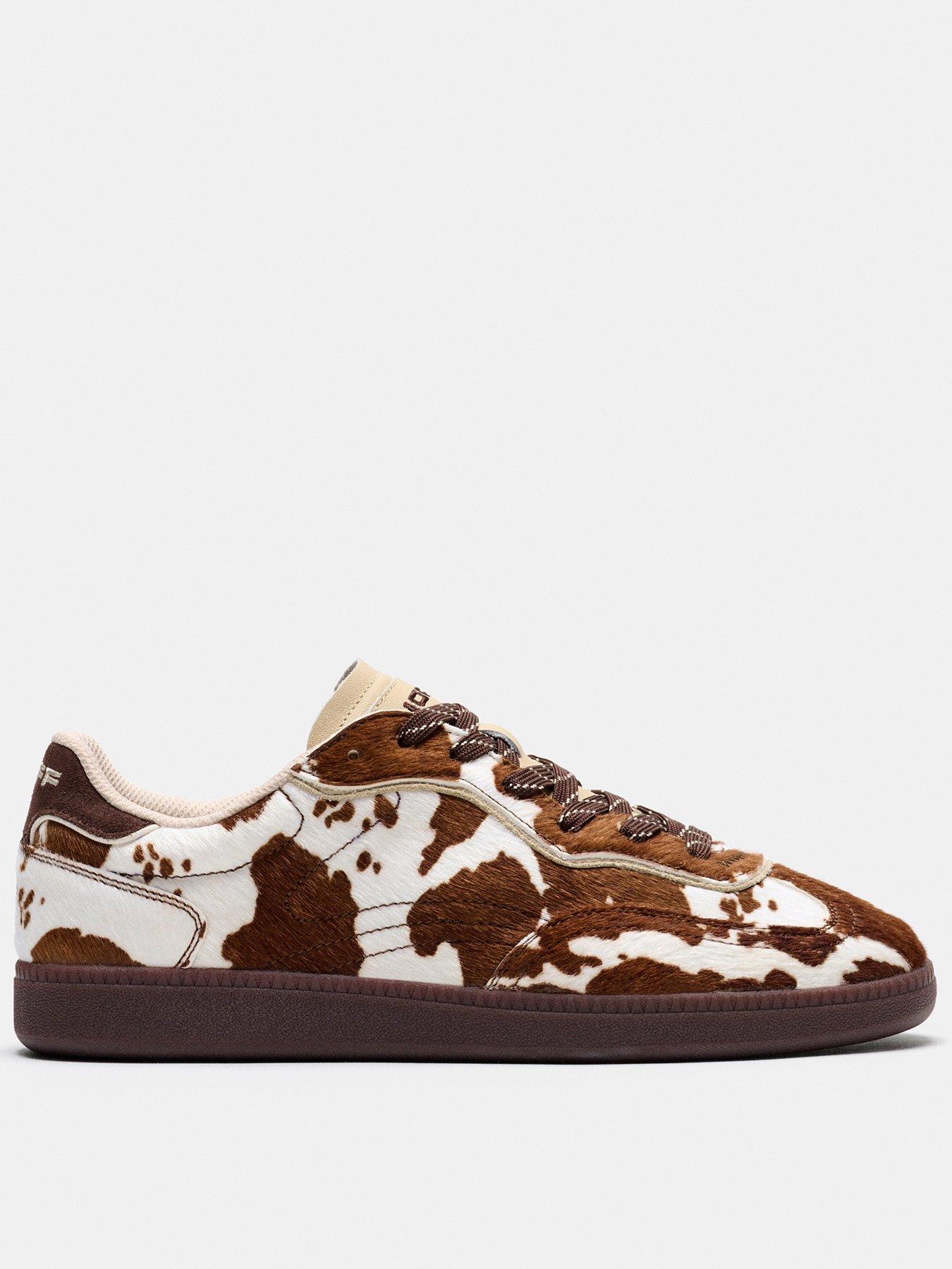 Image 1 of 6 of Hoff Womens Park Cow Print Trainers - Brown