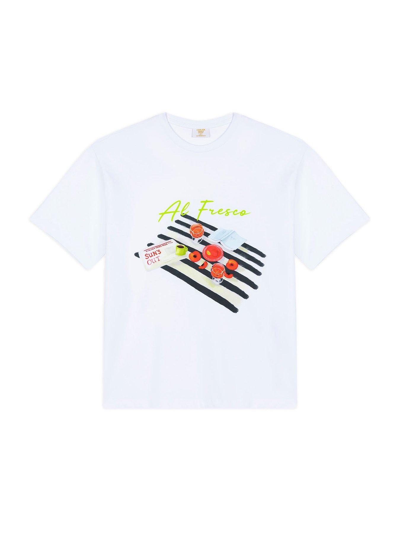 Image 4 of 4 of CHELSEA PEERS Oversized Graphic T-Shirt - White