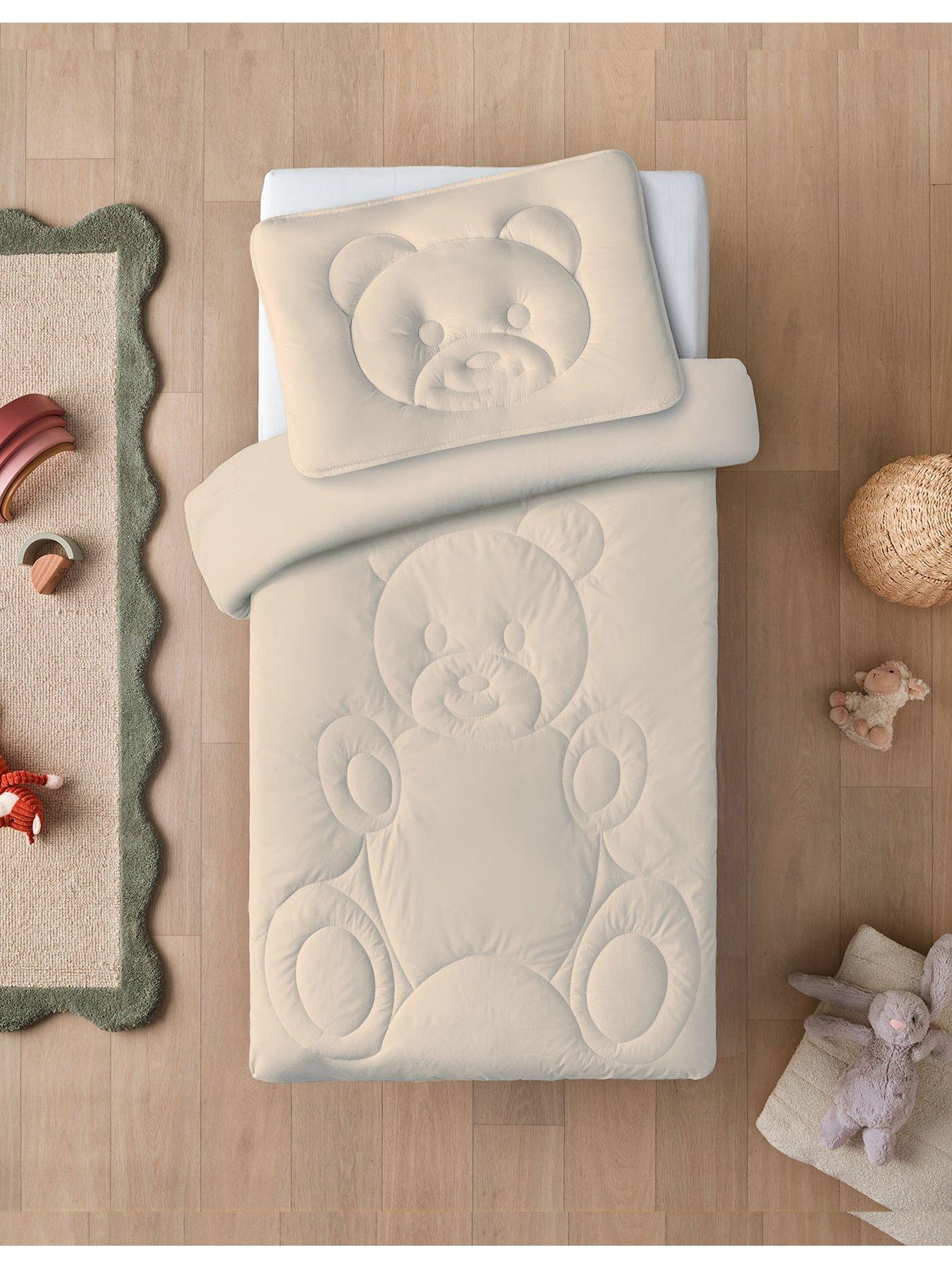 Silentnight Safe Nights Teddy Bear Cot Bed Coverless Duvet and Pillow Set - 4 Tog