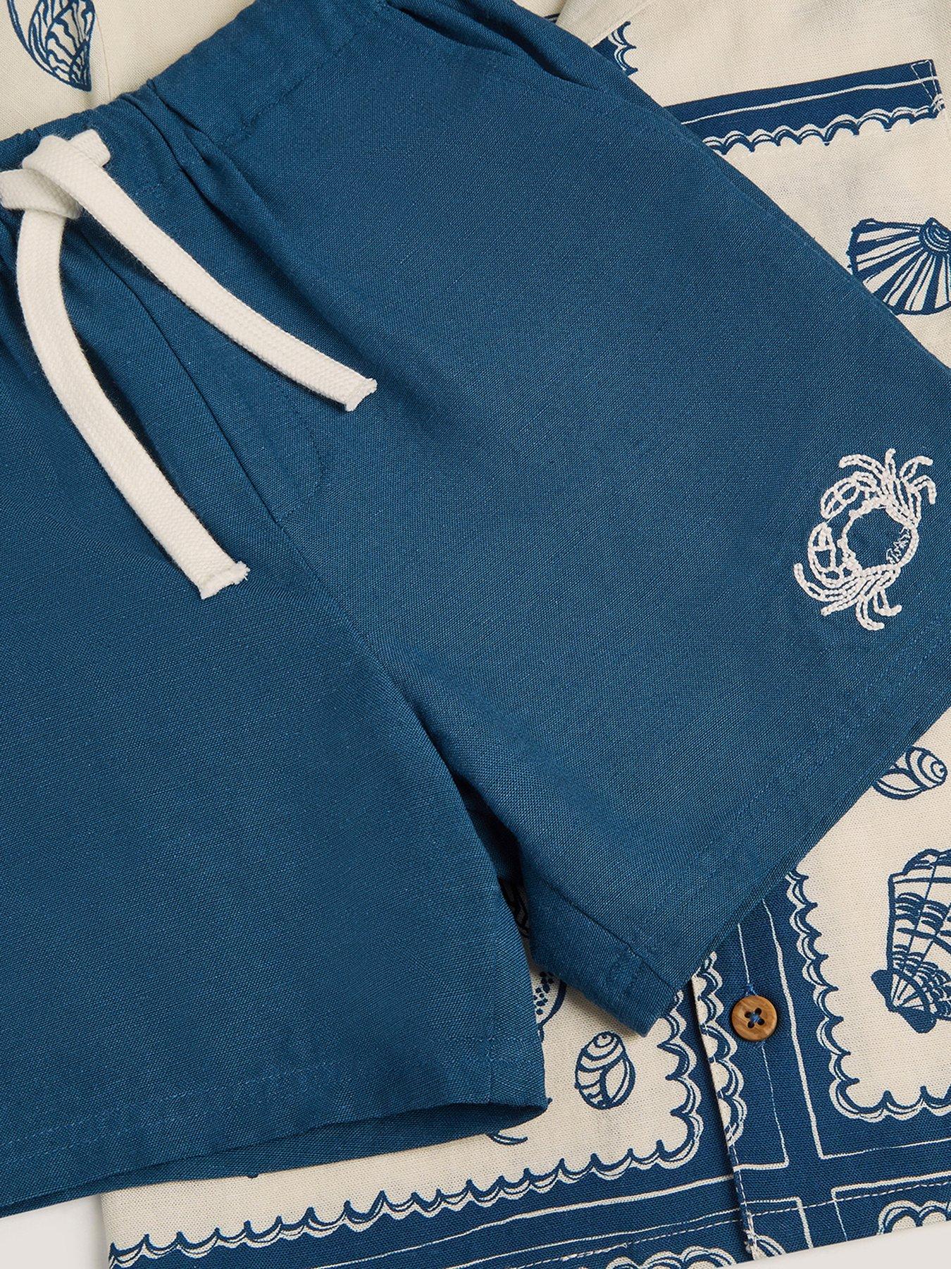 Image 5 of 5 of Monsoon Boys Crab And Shell Woven Set - Navy