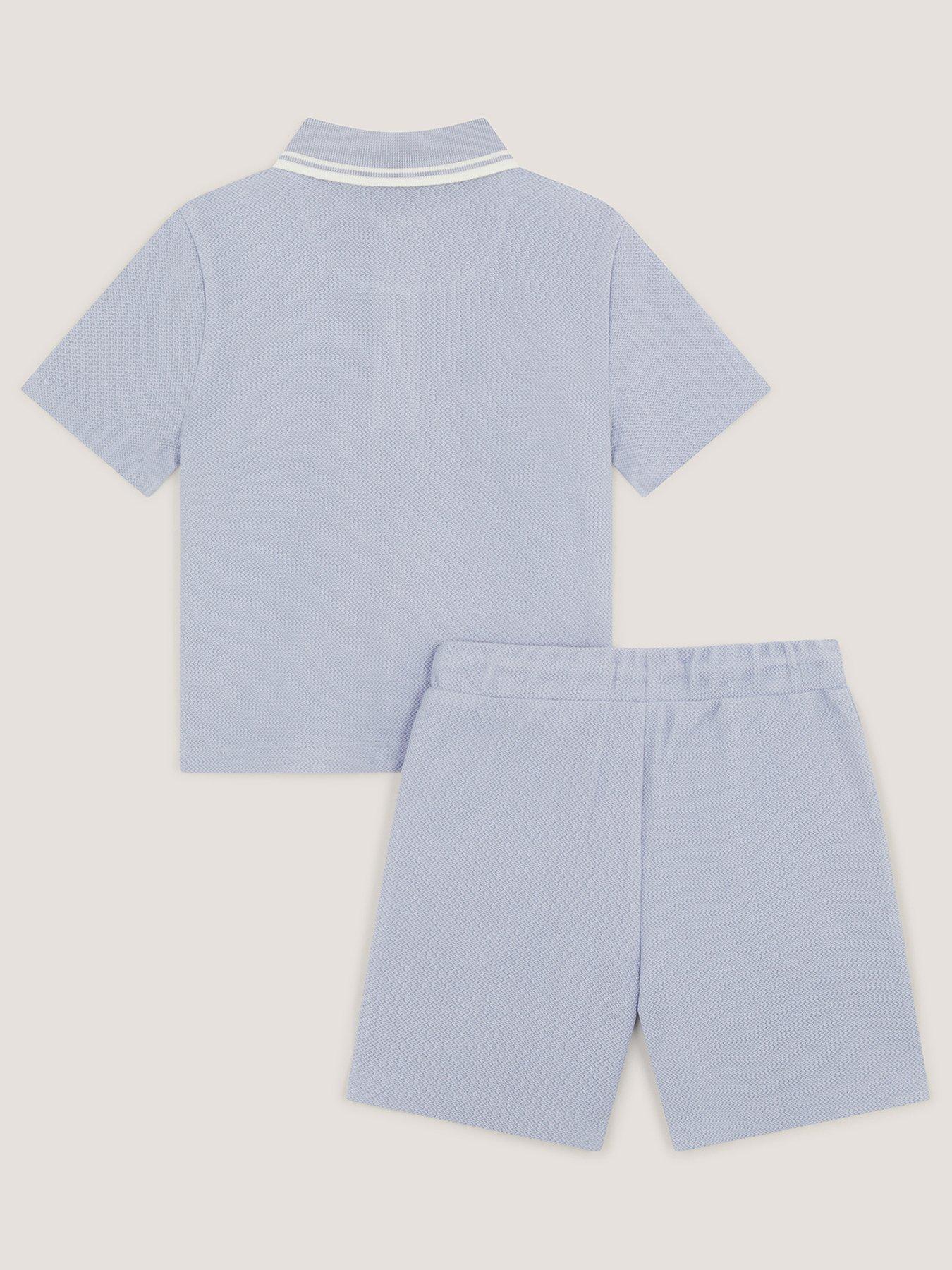 Image 2 of 3 of Monsoon Boys Jersey Polo and Shorts Set - Blue