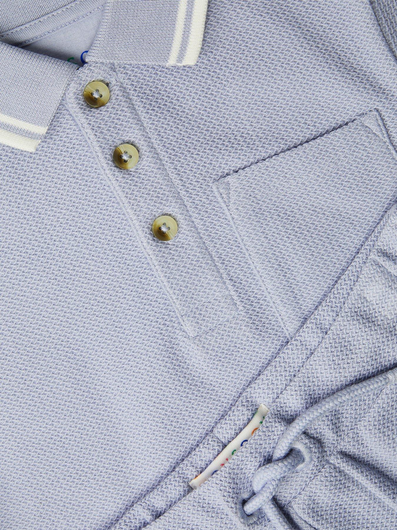 Image 3 of 3 of Monsoon Boys Jersey Polo and Shorts Set - Blue