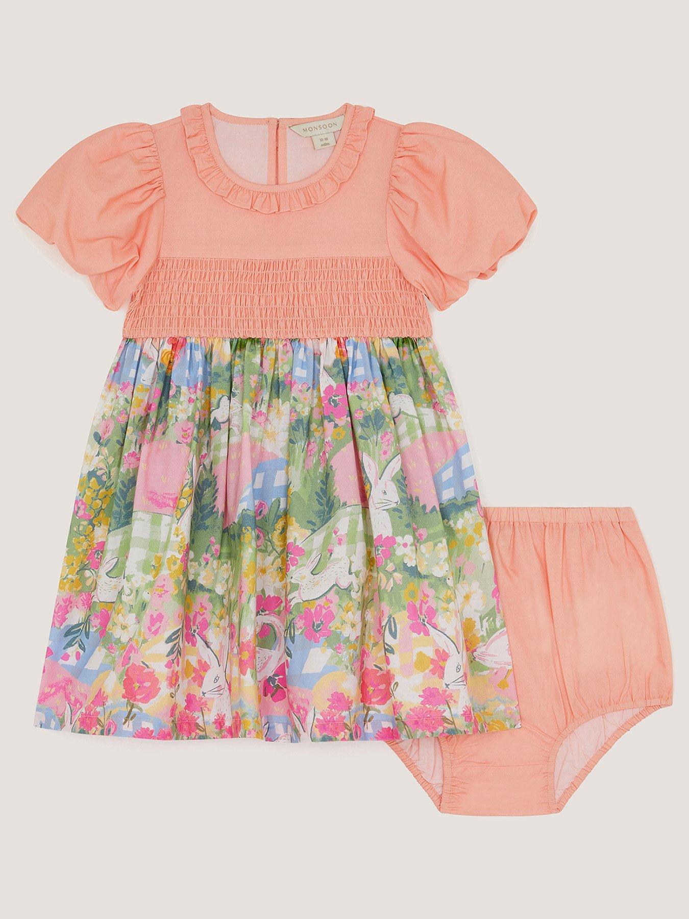 Monsoon Baby Girls Bunny Dress  &  Knickers - Yellow