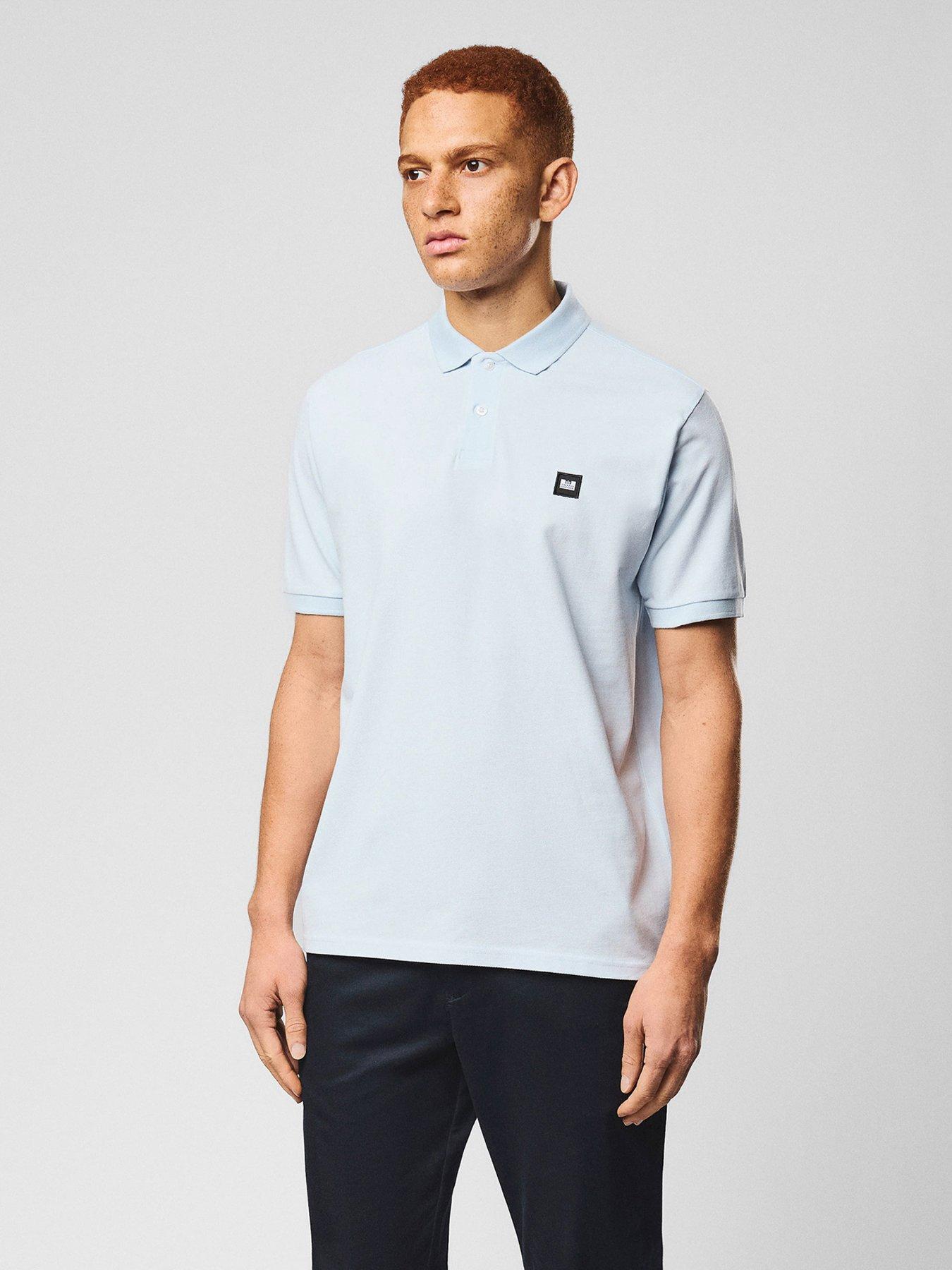 Weekend Offender Heathcote Short Sleeve Polo Shirt - Light Blue