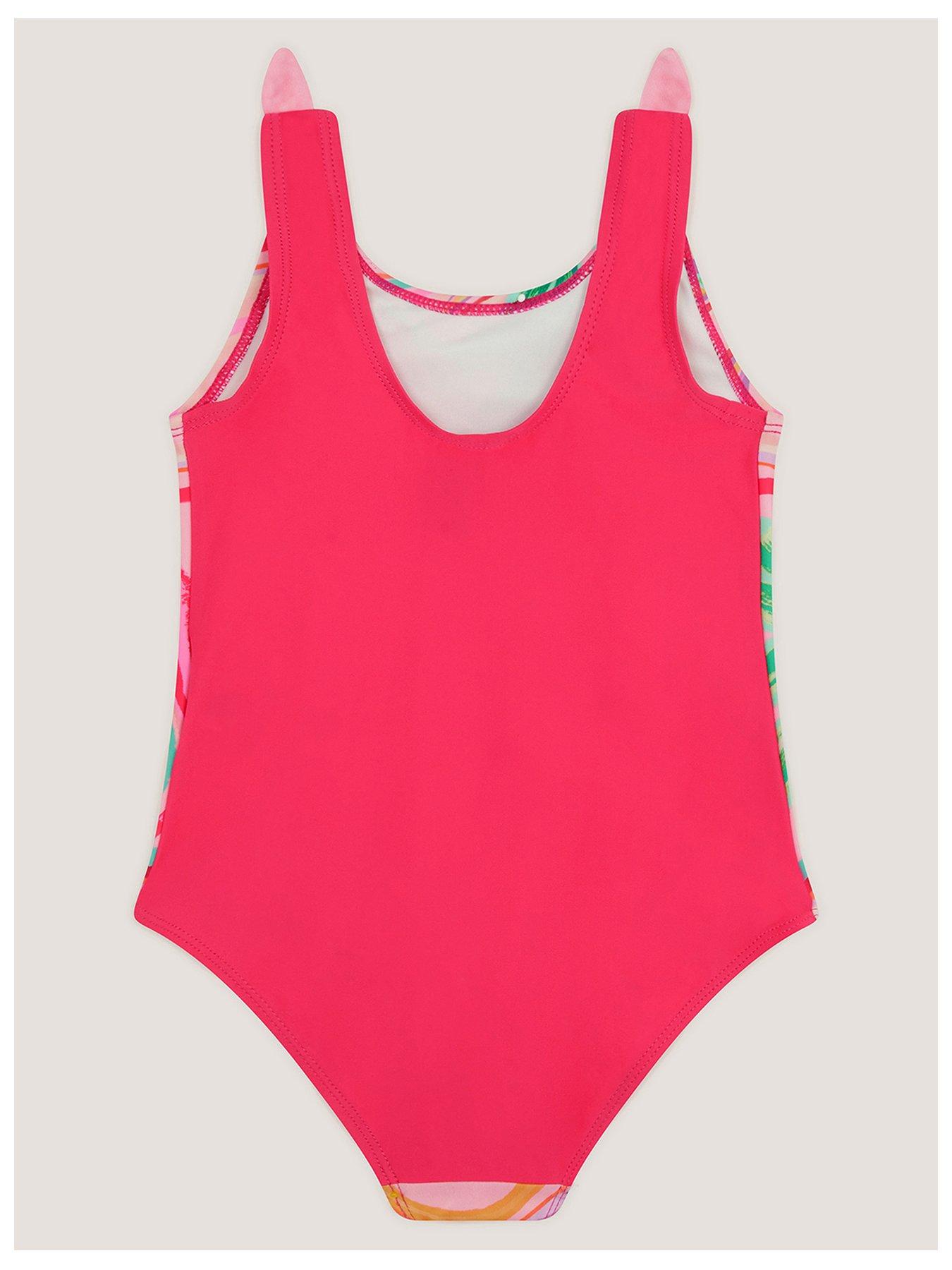 Image 3 of 4 of Monsoon Girls Giraffe Graphic Swimsuit - Orange