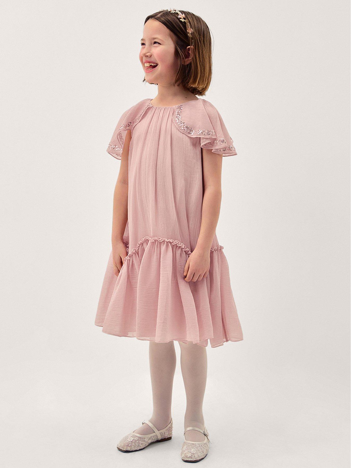 Monsoon Girls Elena Sparkle Swing Dress - Light Pink