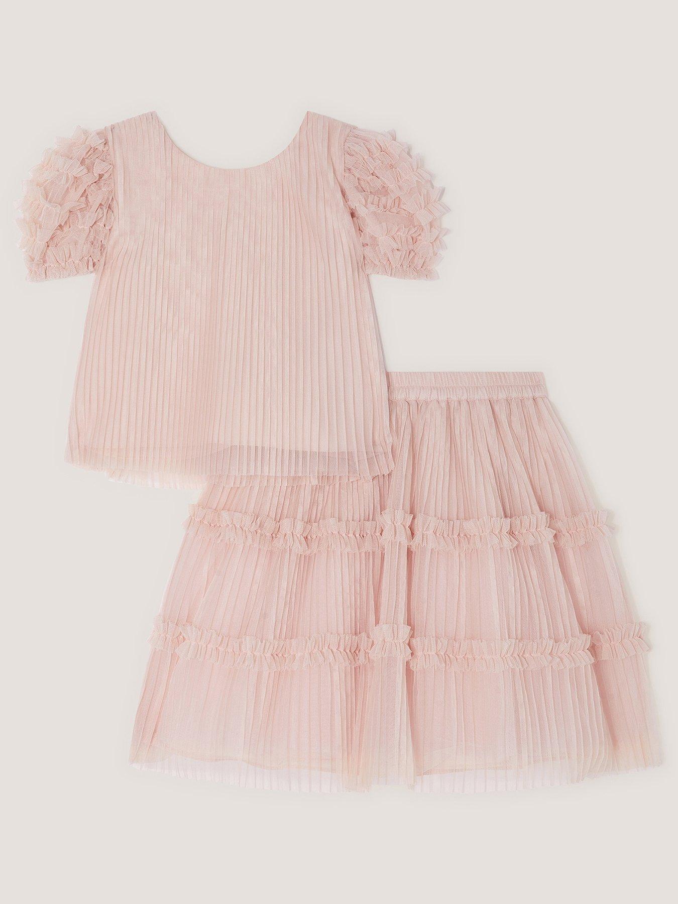  image of monsoon-girls-pleated-ruffle-set-pink