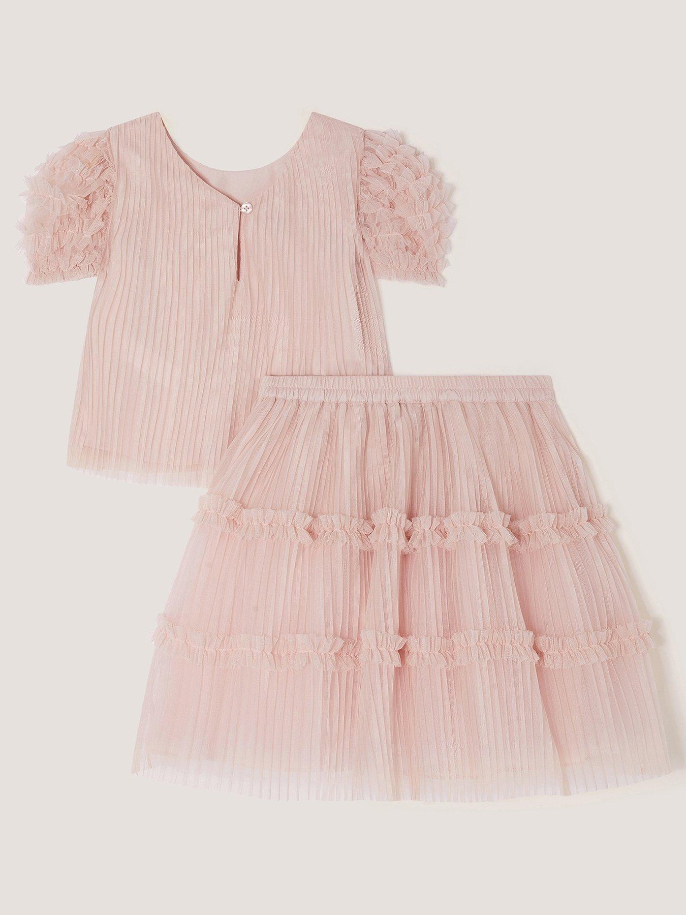  image of monsoon-girls-pleated-ruffle-set-pink