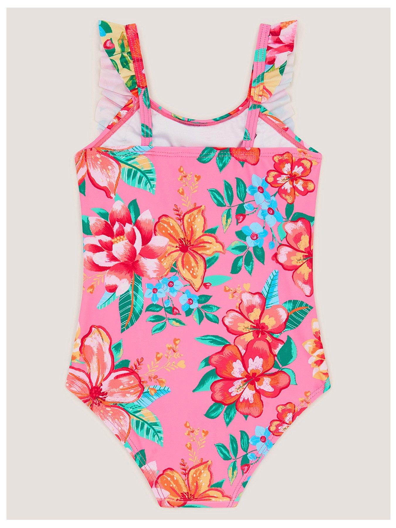 Image 2 of 3 of Monsoon Baby Girls Floral Swimsuit - Yellow