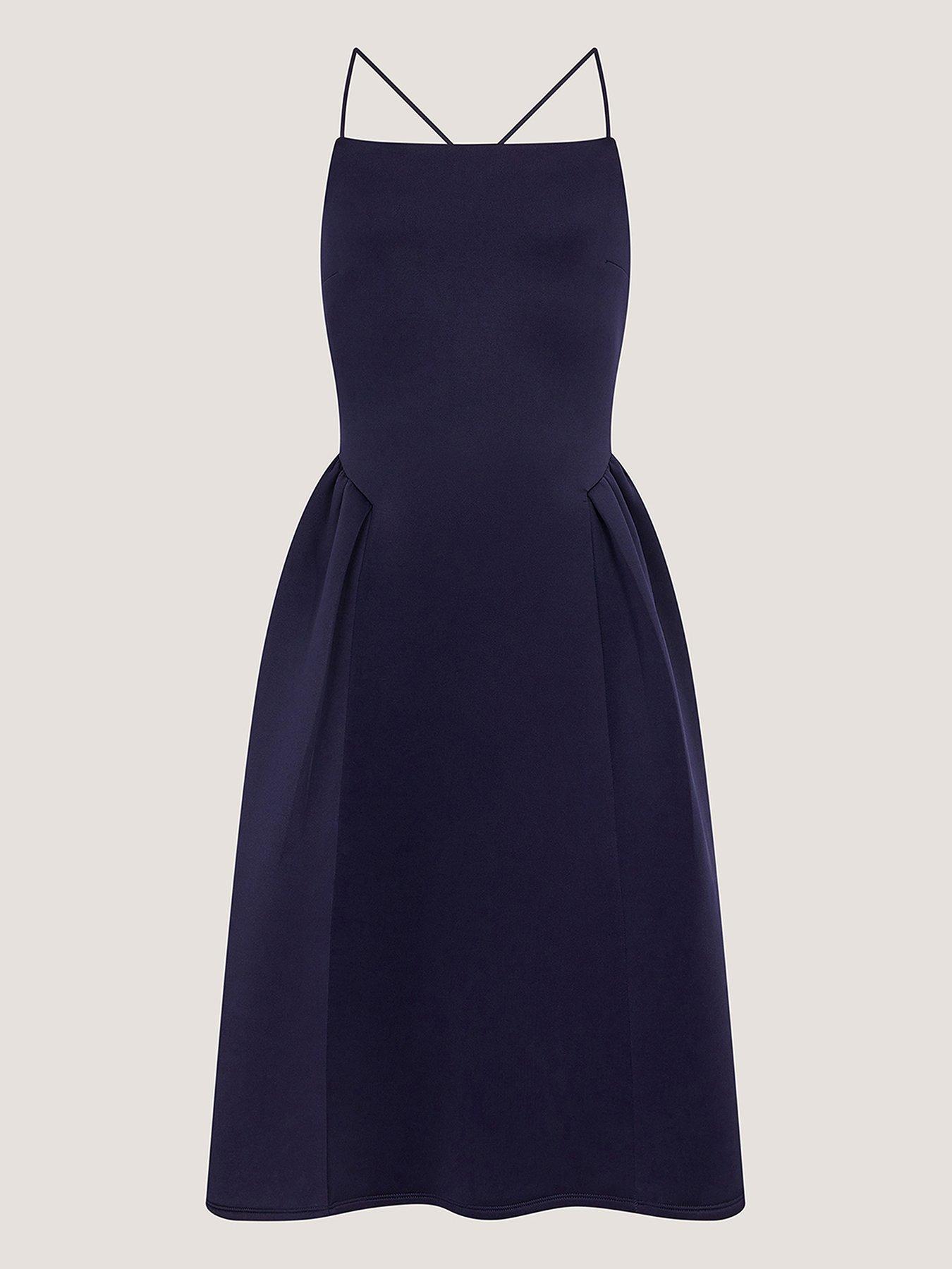 Monsoon Girls Scuba Molly Navy Prom Dress - Navy