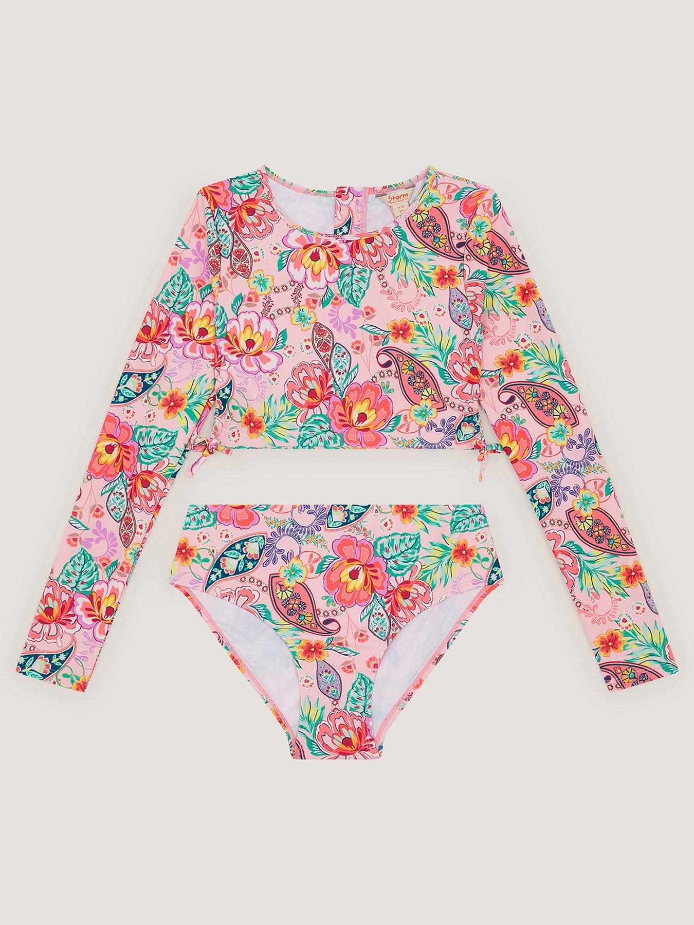 Image 1 of 3 of Monsoon Girls Paisley Print 2 Piece UPF&nbsp;Swim Set - Multi